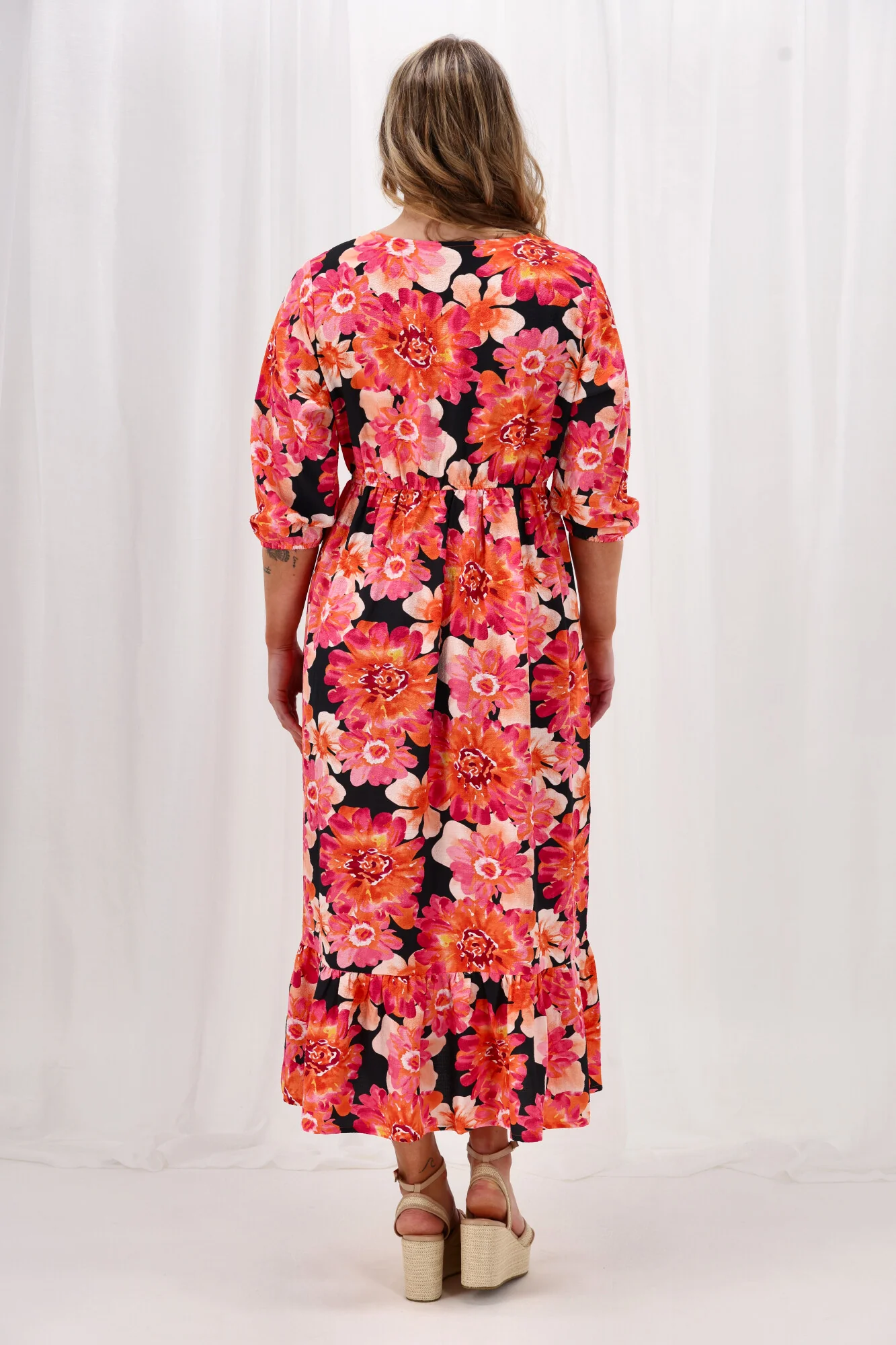 Sunday Boho Adina Dress Print Black Floral - Image 9