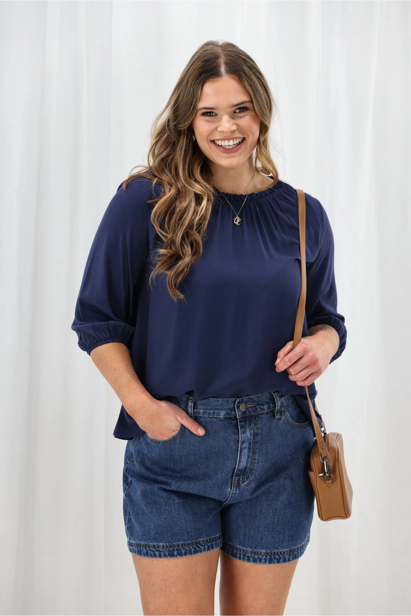 Sunday Boho Annika Top Navy