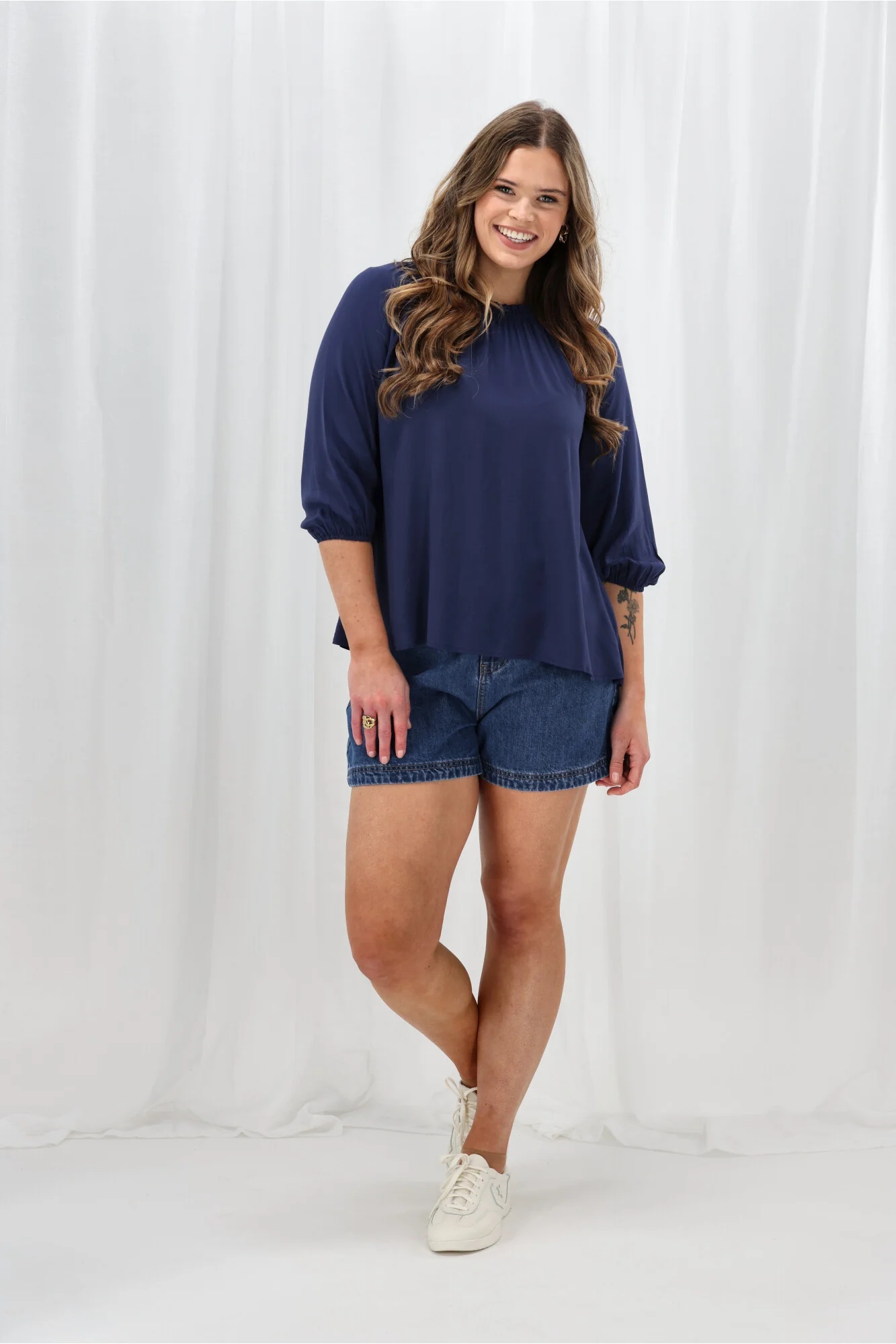 Sunday Boho Annika Top Navy - Image 5