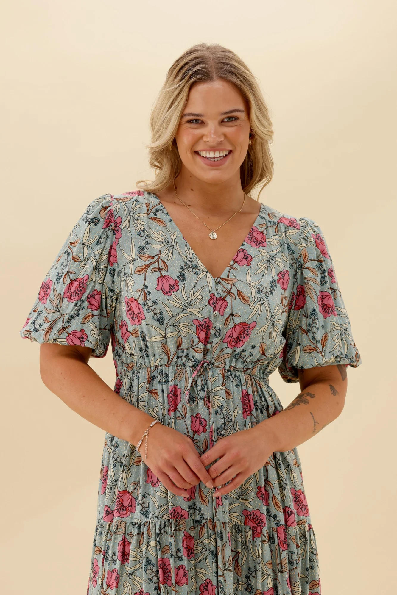 Sunday Boho Avalon Floral Dress Sage - Image 2
