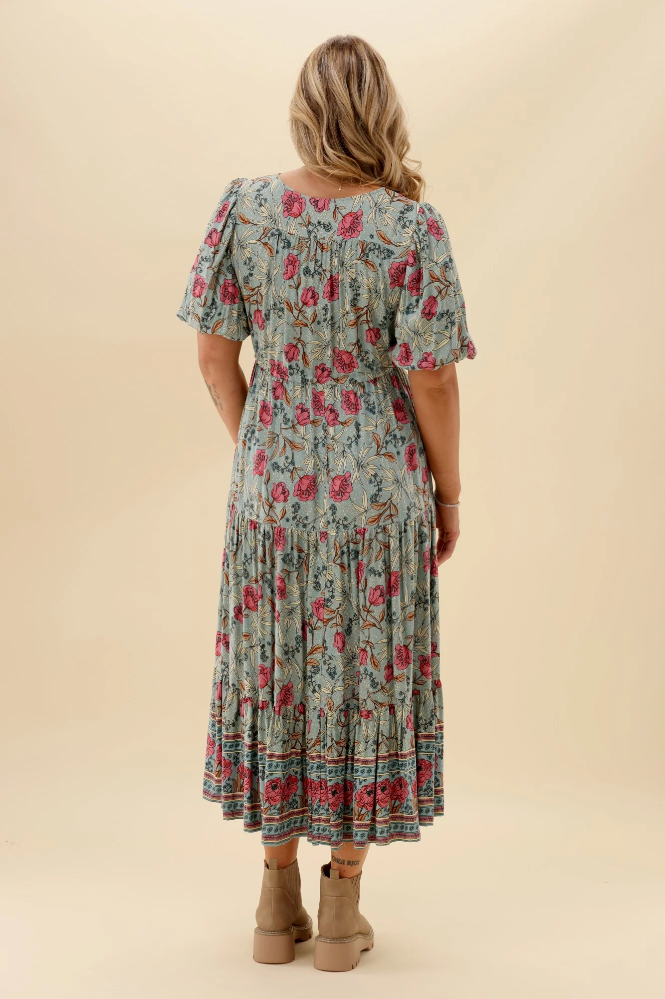 Sunday Boho Avalon Floral Dress Sage - Image 6