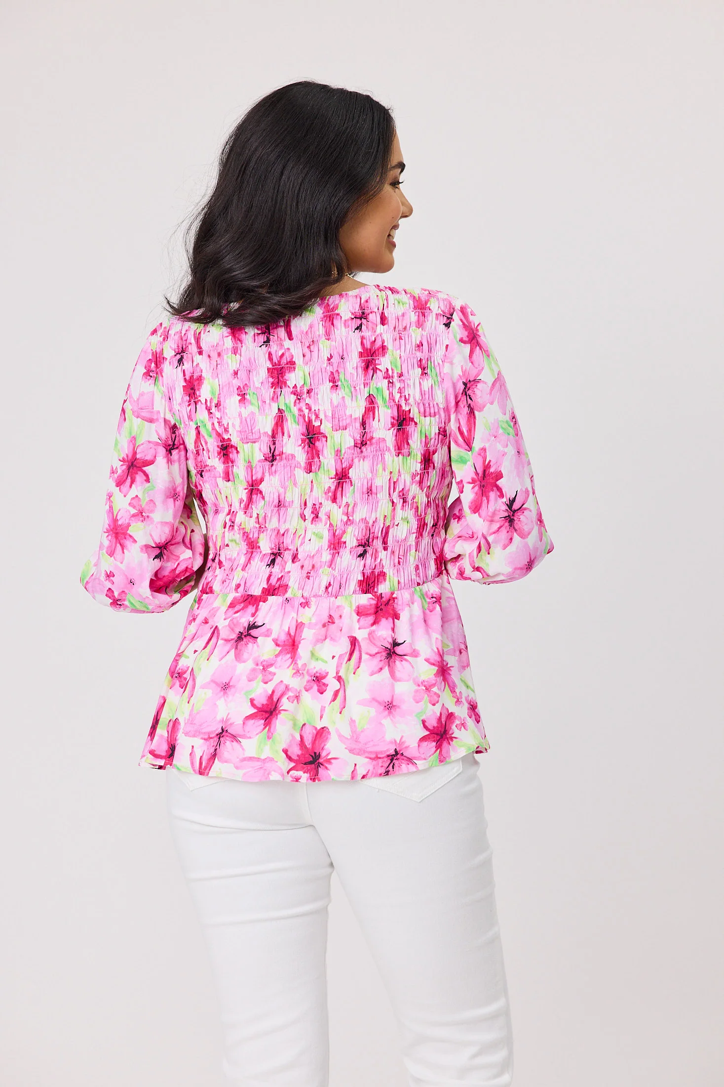 Sunday Boho Bella Floral Top Pink Print - Image 3