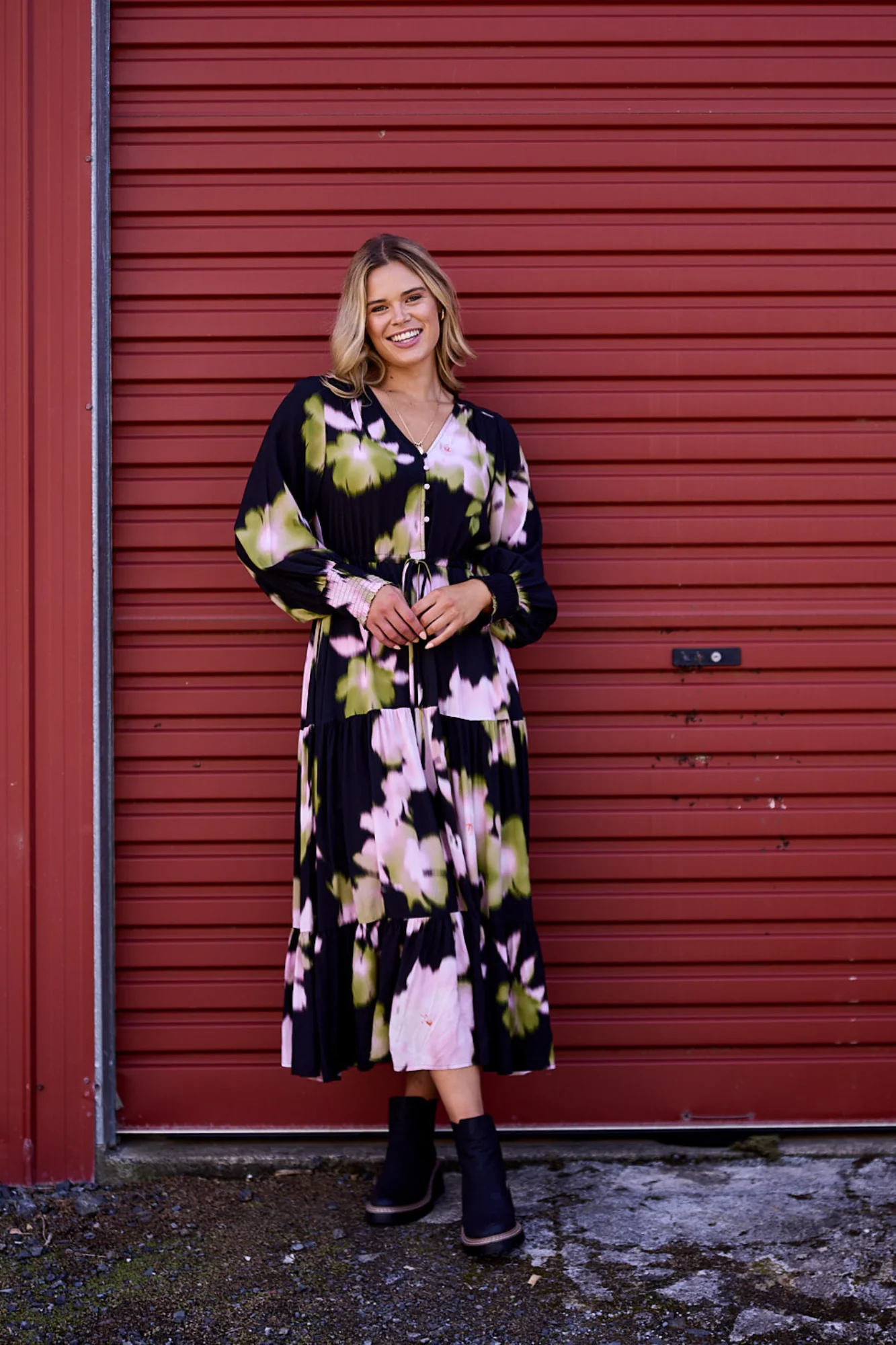 Sunday Boho Chloe Black Floral Dress