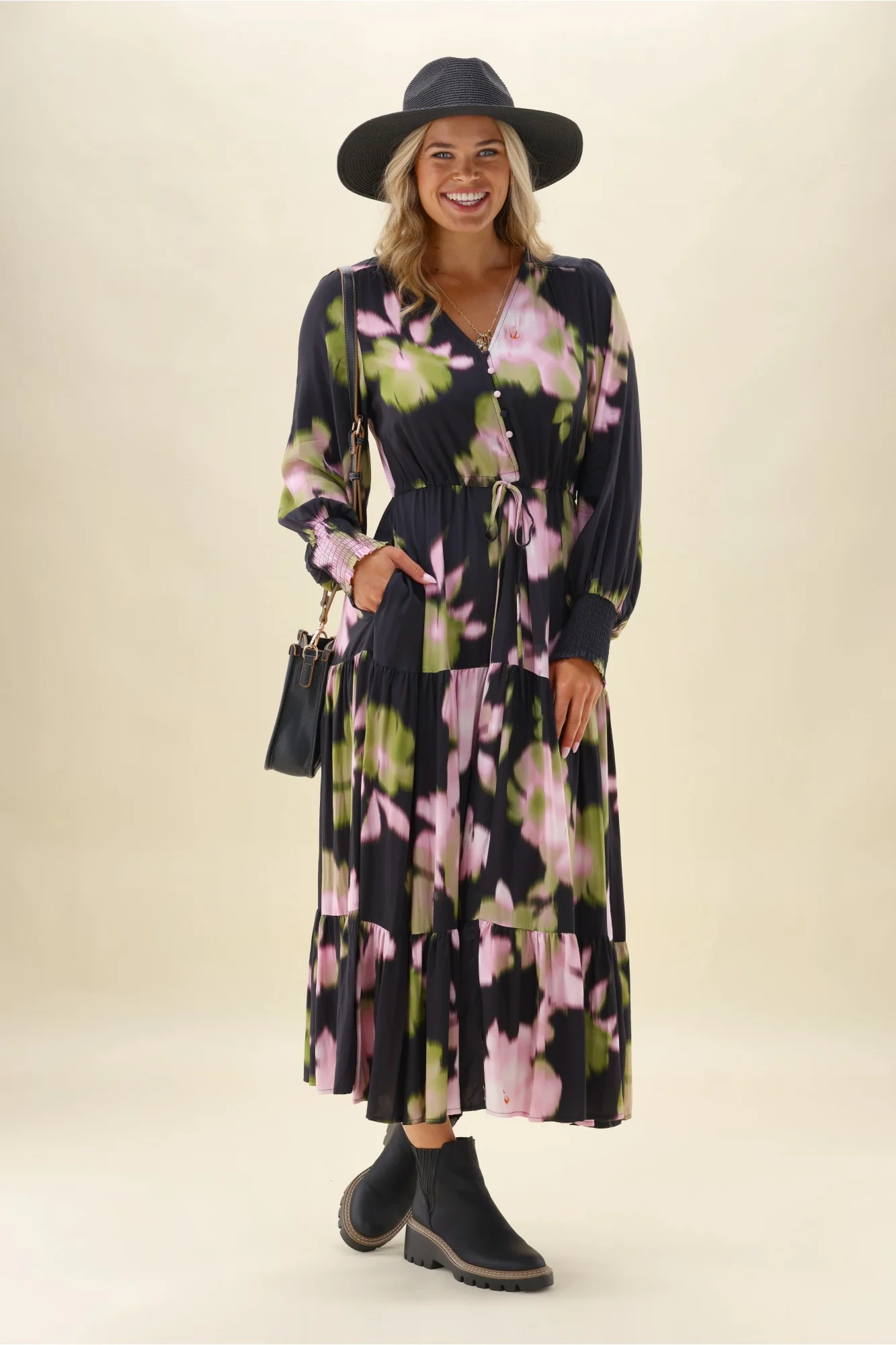 Sunday Boho Chloe Black Floral Dress - Image 3