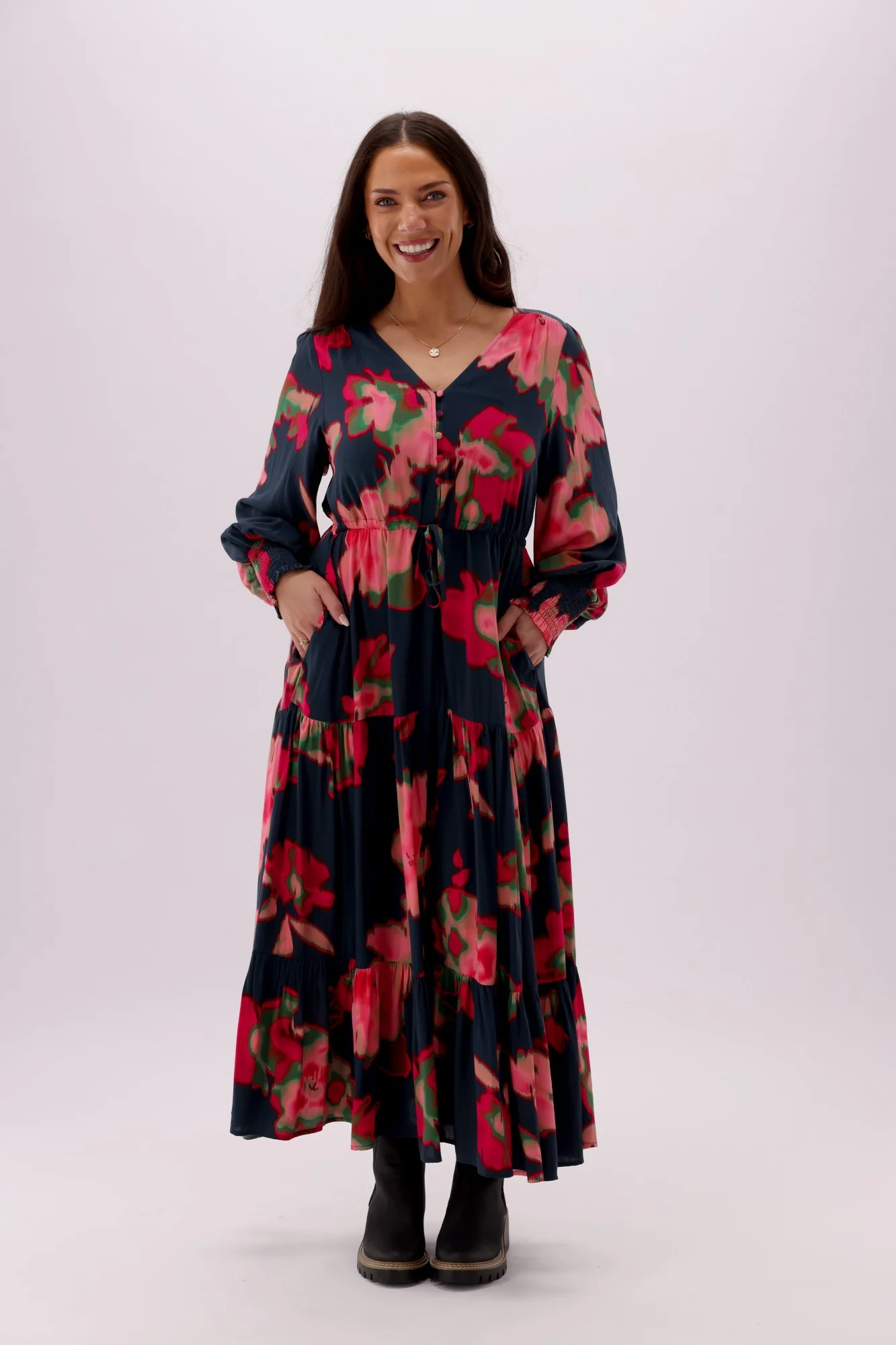 Sunday Boho Chloe Ink Floral Dress - Image 2