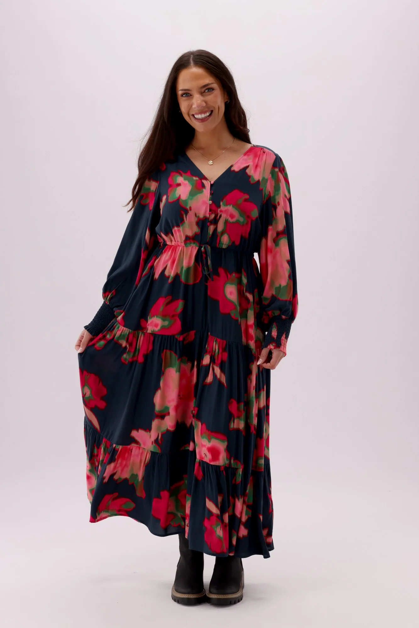 Sunday Boho Chloe Ink Floral Dress - Image 3