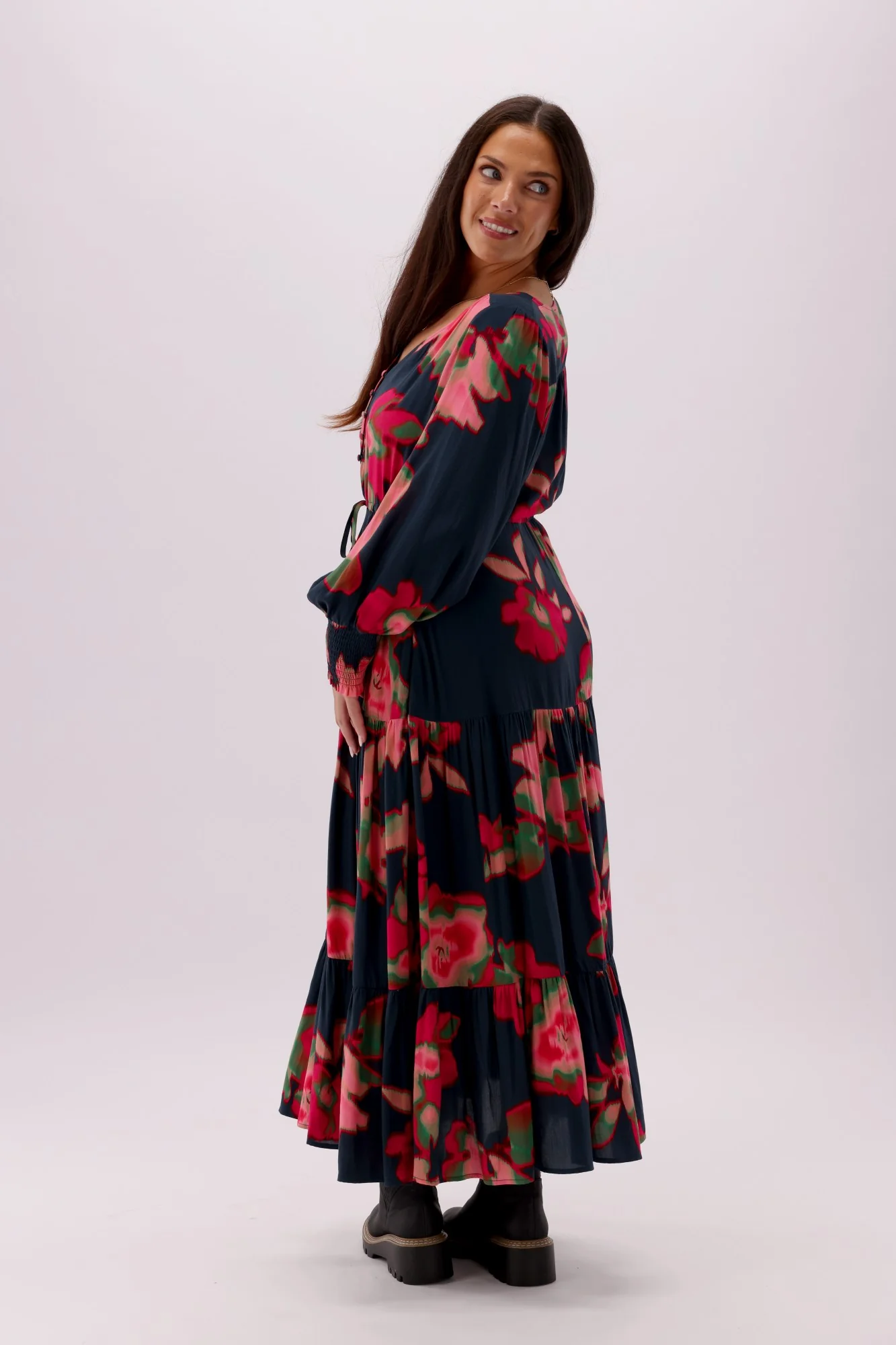 Sunday Boho Chloe Ink Floral Dress - Image 4