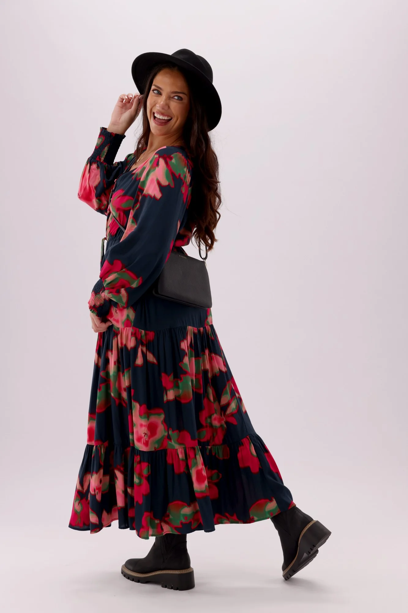 Sunday Boho Chloe Ink Floral Dress - Image 8