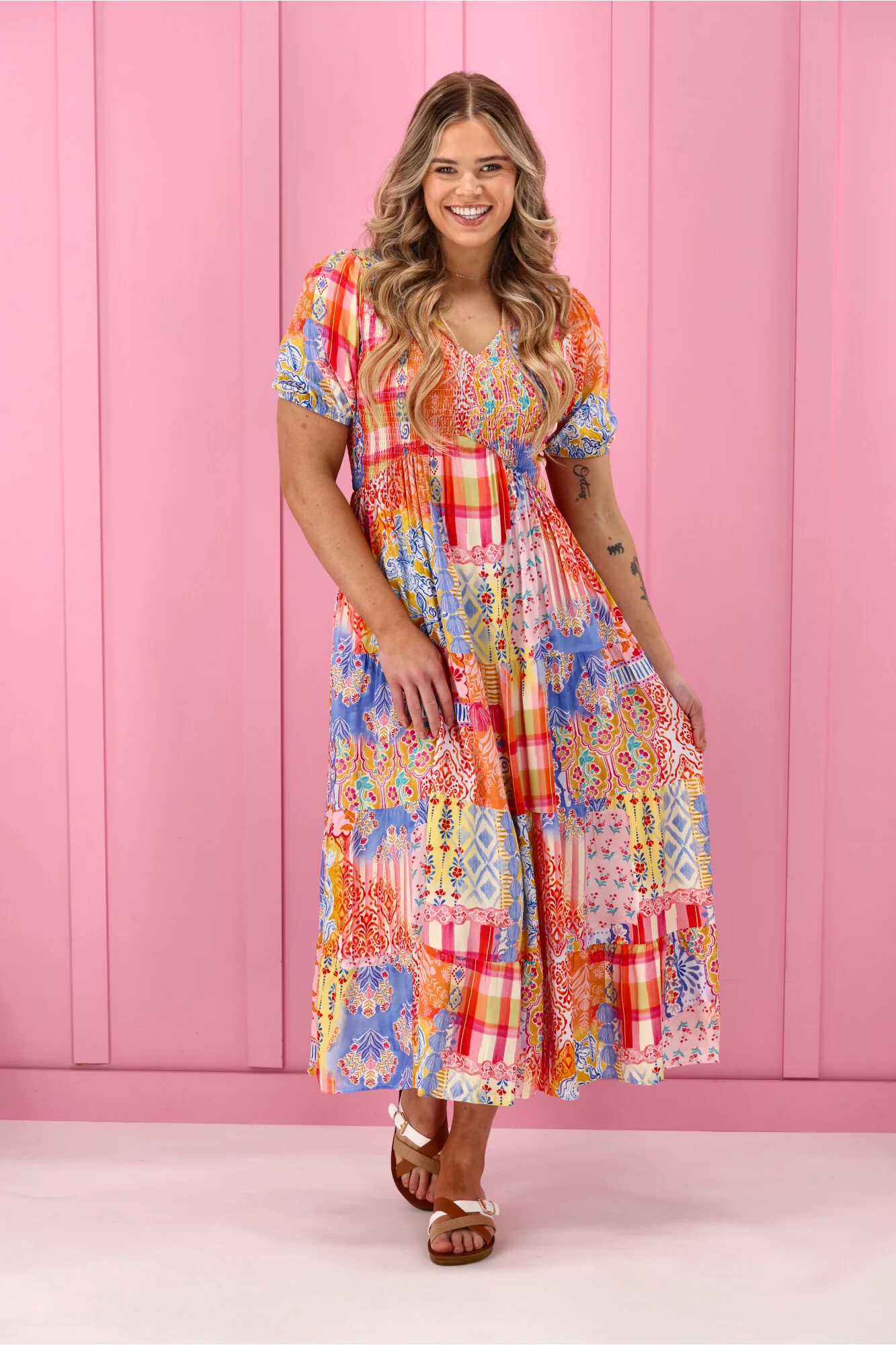 Sunday Boho Dotty Midi Dress Print - Image 2