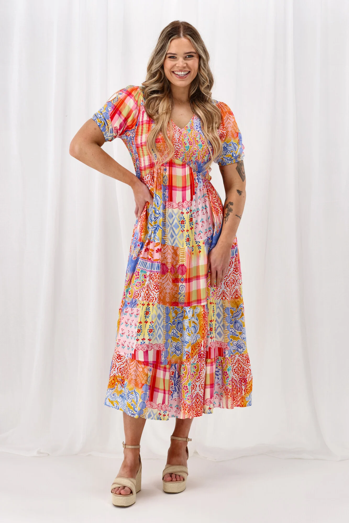Sunday Boho Dotty Midi Dress Print - Image 3