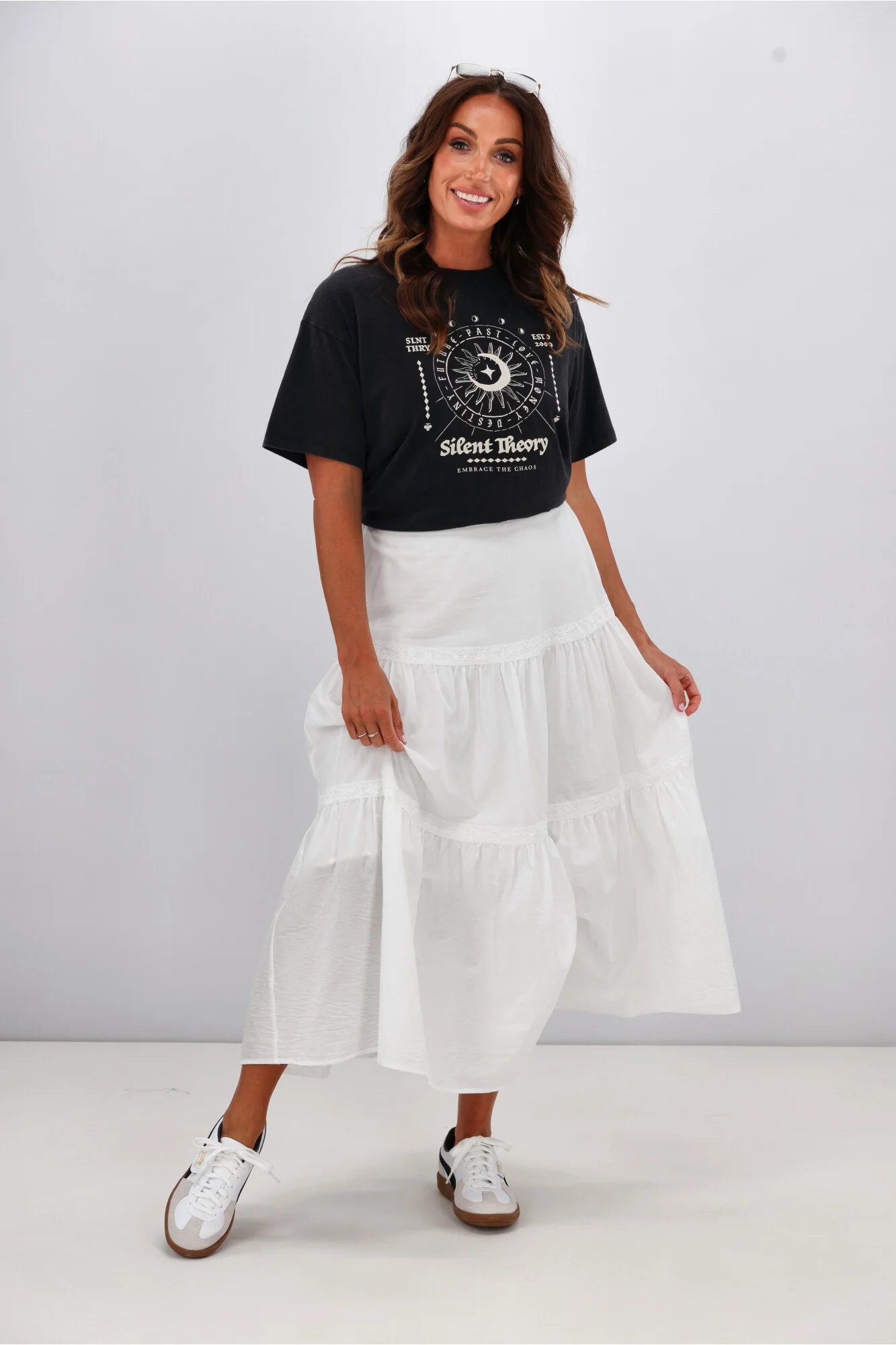 Sunday Boho Ebony Skirt White