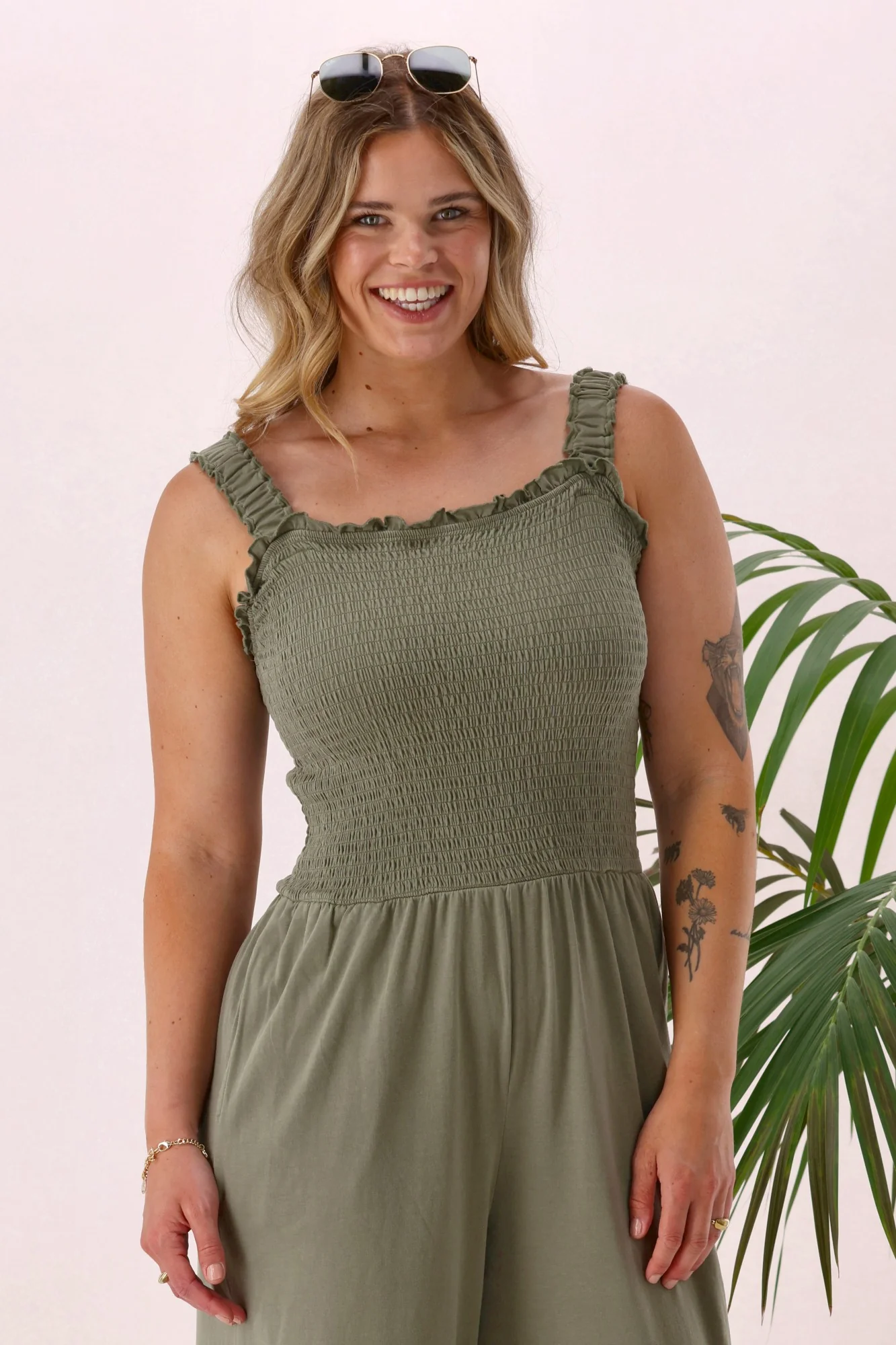 Sunday Boho Everyday Playsuit Khaki - Image 2