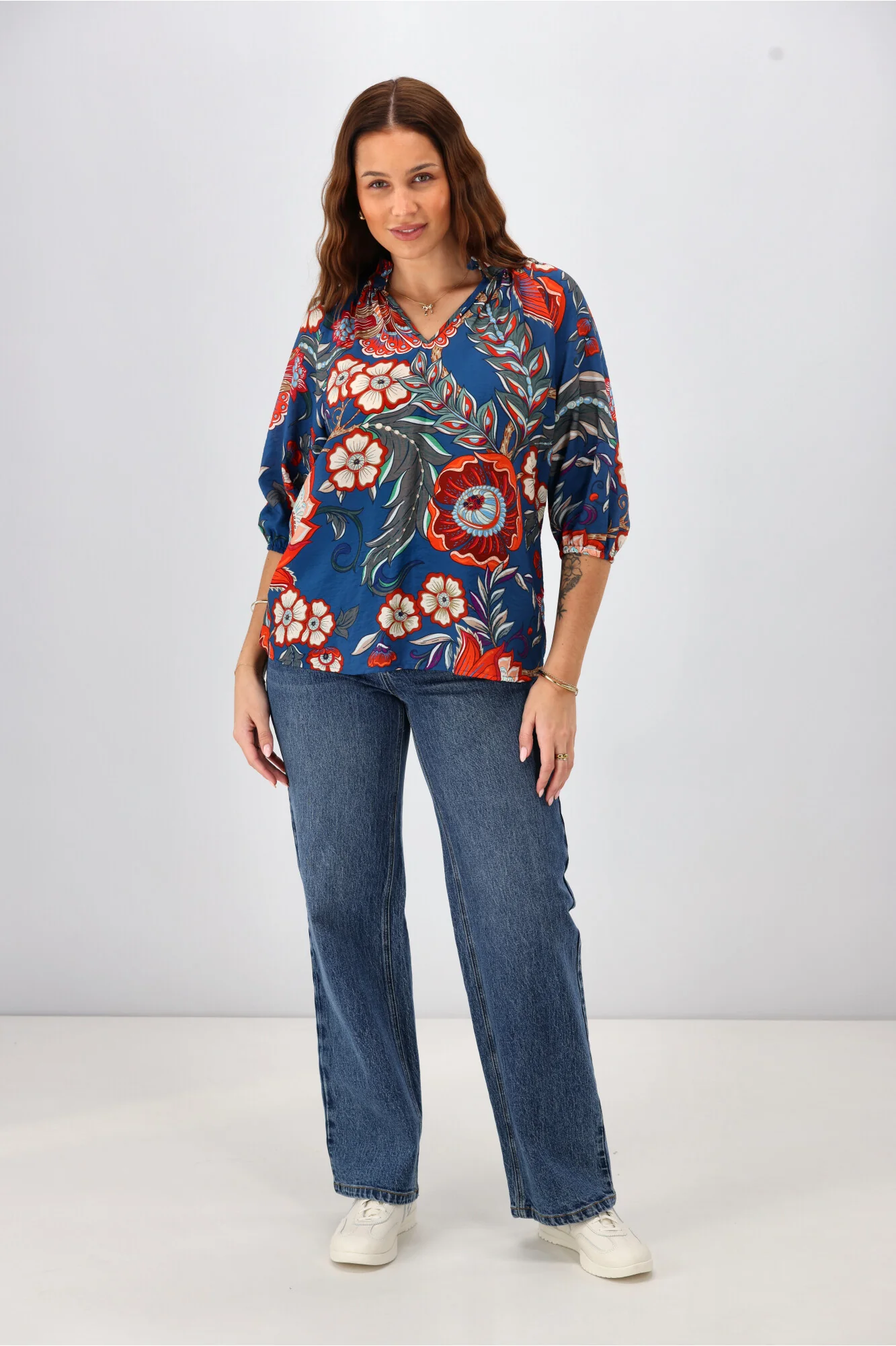Sunday Boho Gianna Top Paisley Print Blue - Image 4