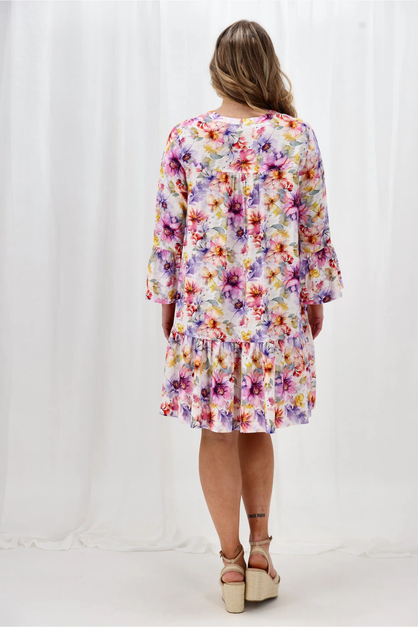 Sunday Boho Joelle Mini Dress Print Lilac Floral - Image 11