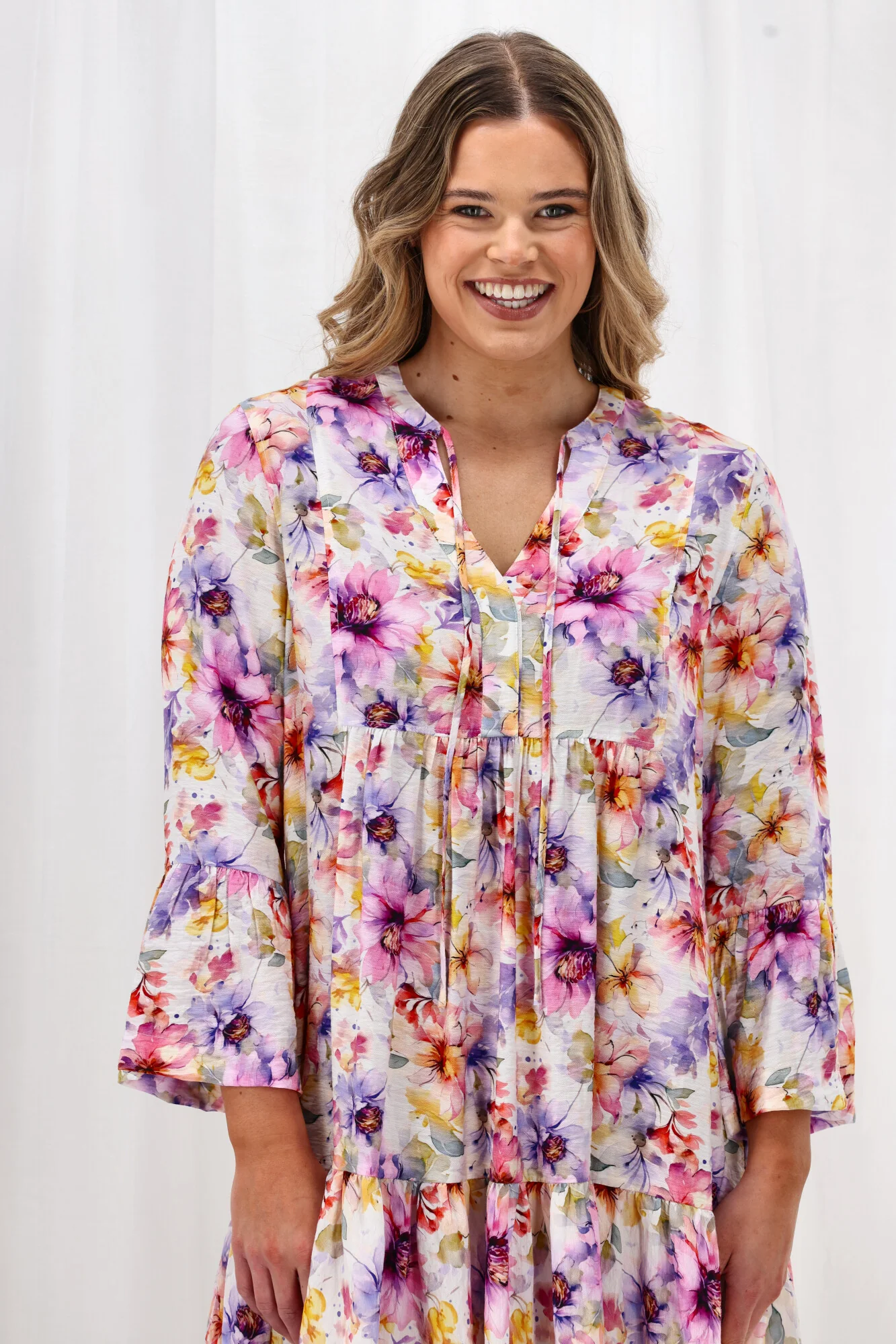 Sunday Boho Joelle Mini Dress Print Lilac Floral - Image 6