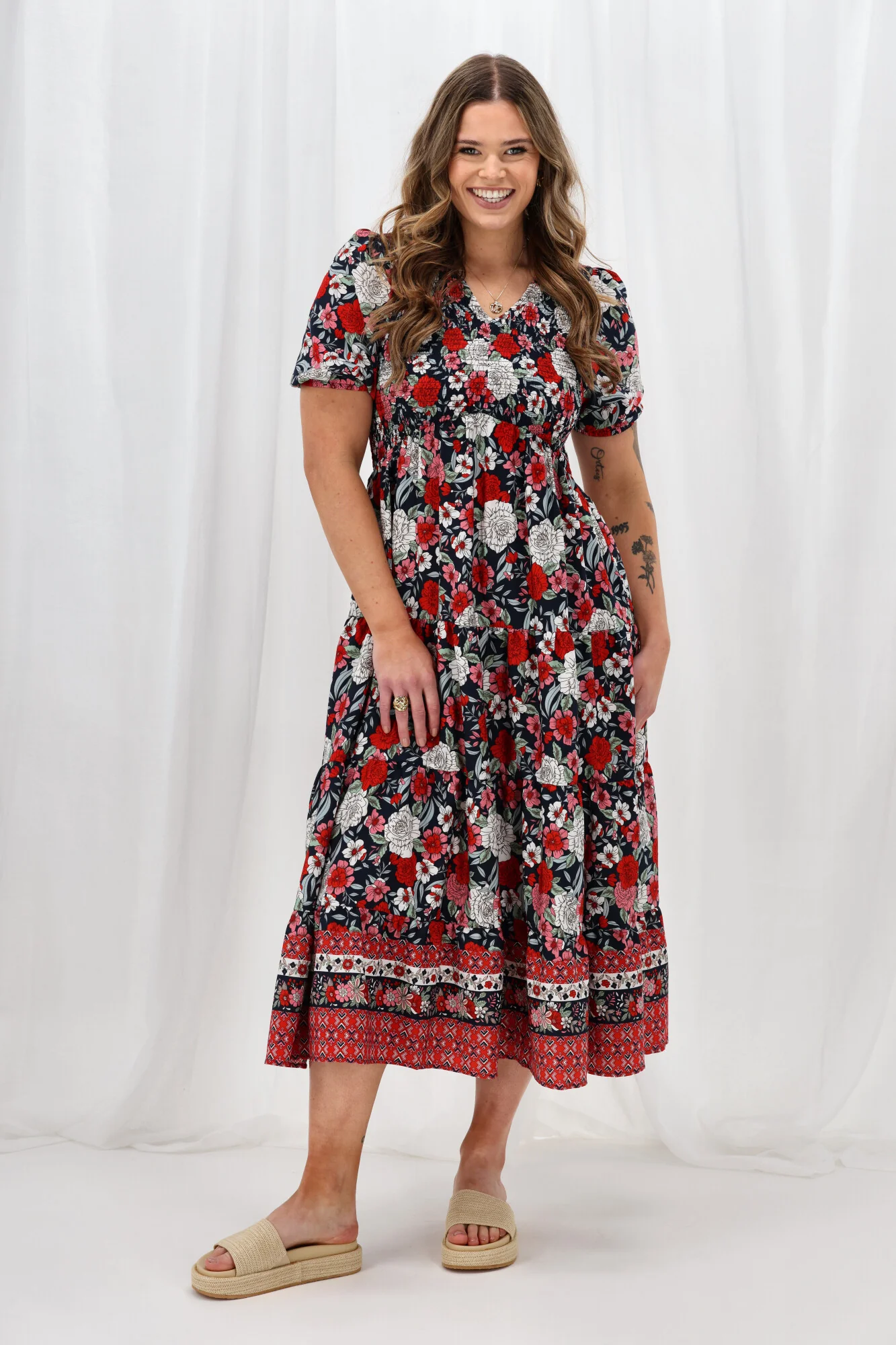 Sunday Boho Jordan Dress Navy Floral - Image 4