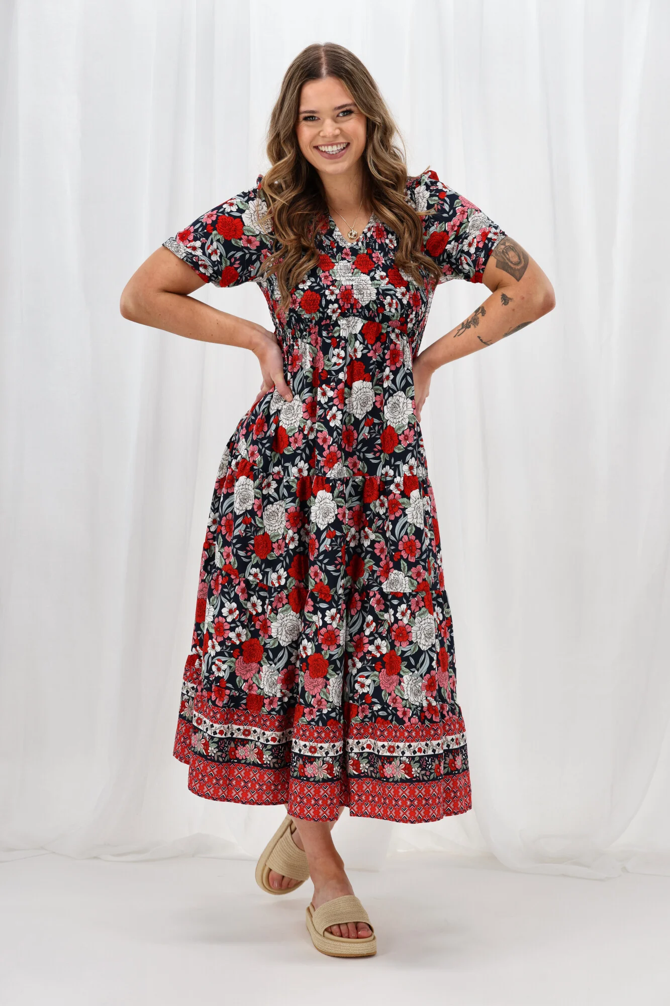 Sunday Boho Jordan Dress Navy Floral - Image 5