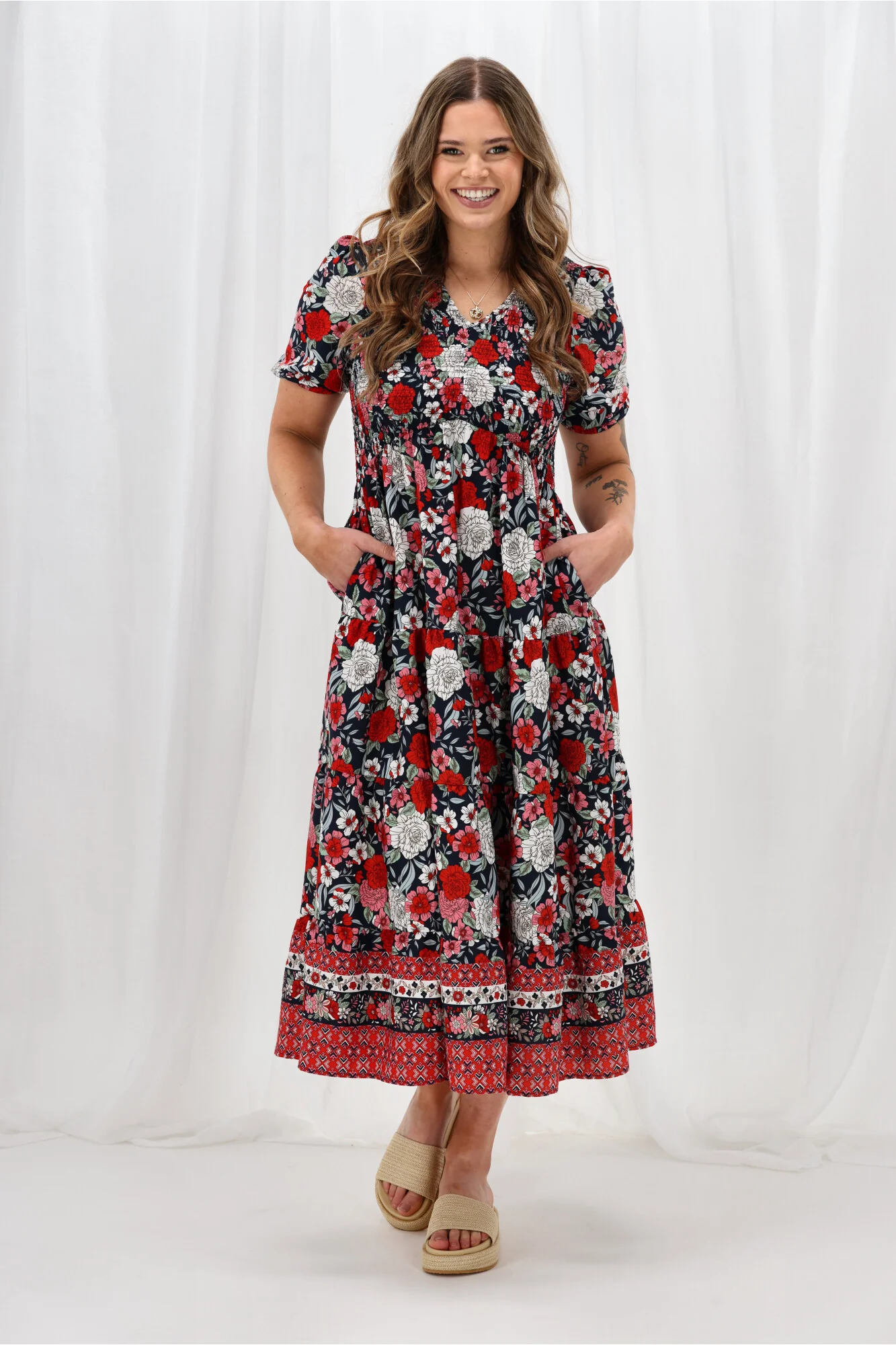 Sunday Boho Jordan Dress Navy Floral - Image 6