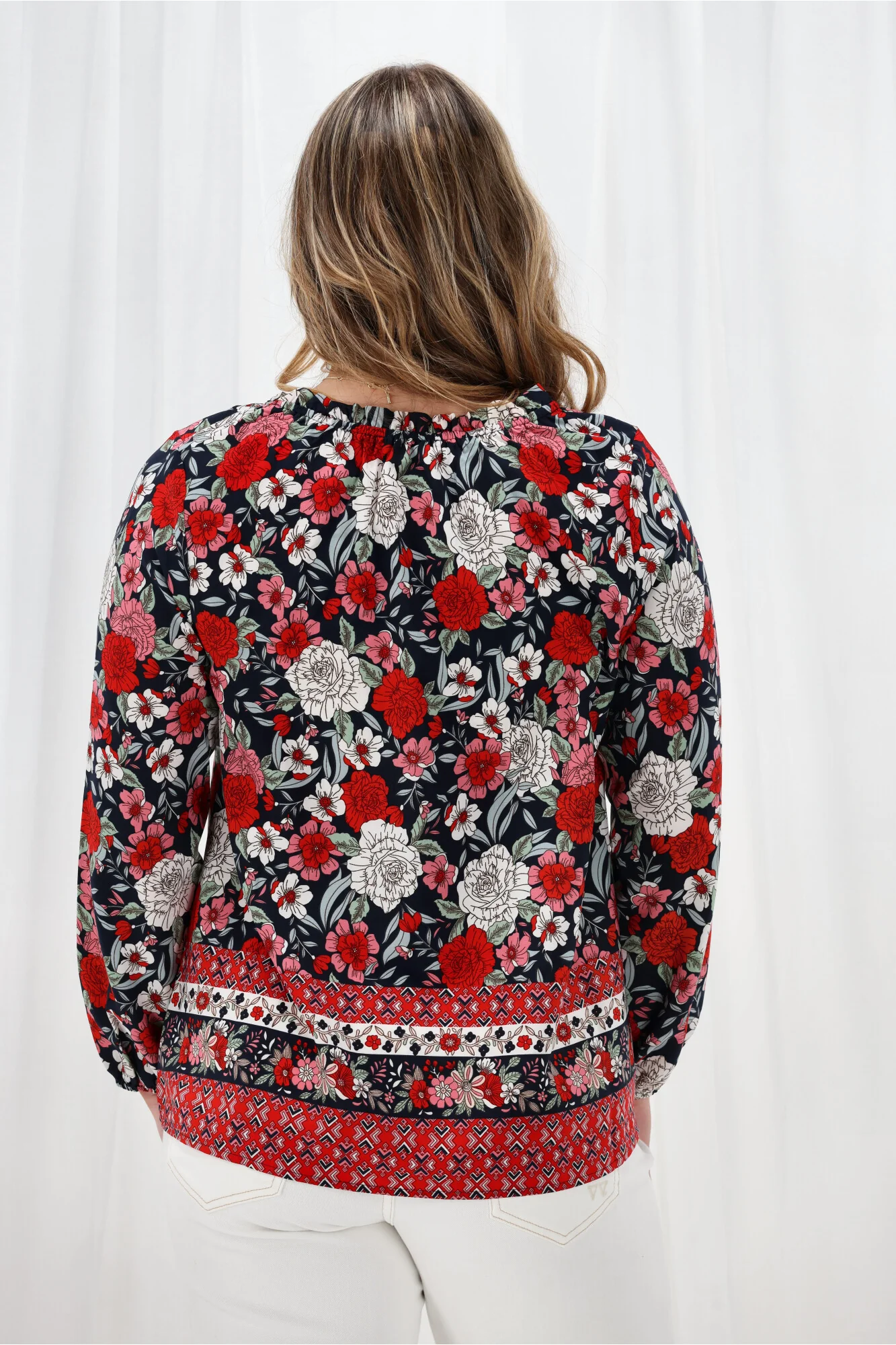 Sunday Boho Jordan Floral Top Navy - Image 7
