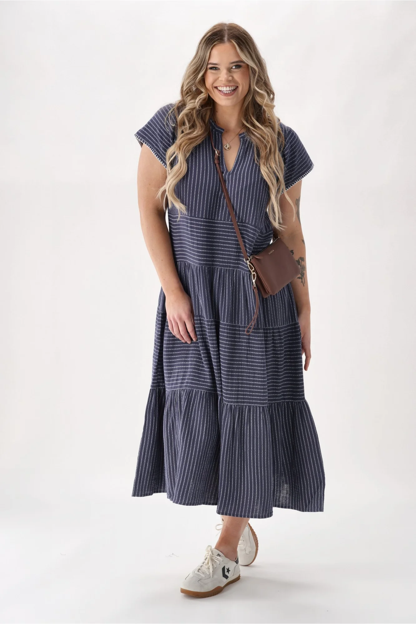 Sunday Boho Josie Dress Navy Stripe