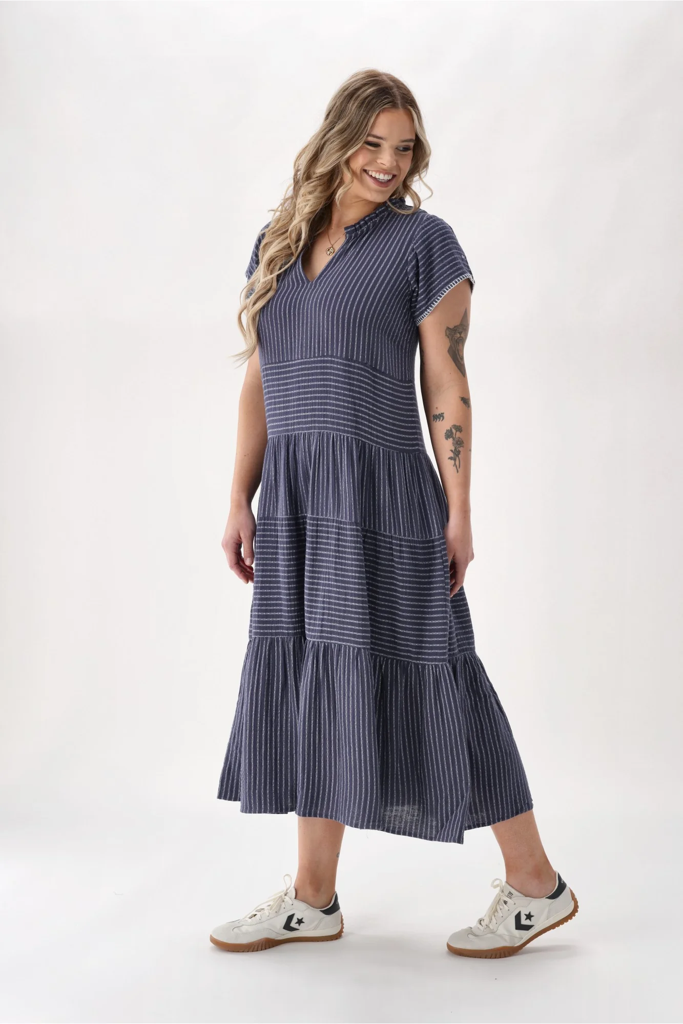 Sunday Boho Josie Dress Navy Stripe - Image 6