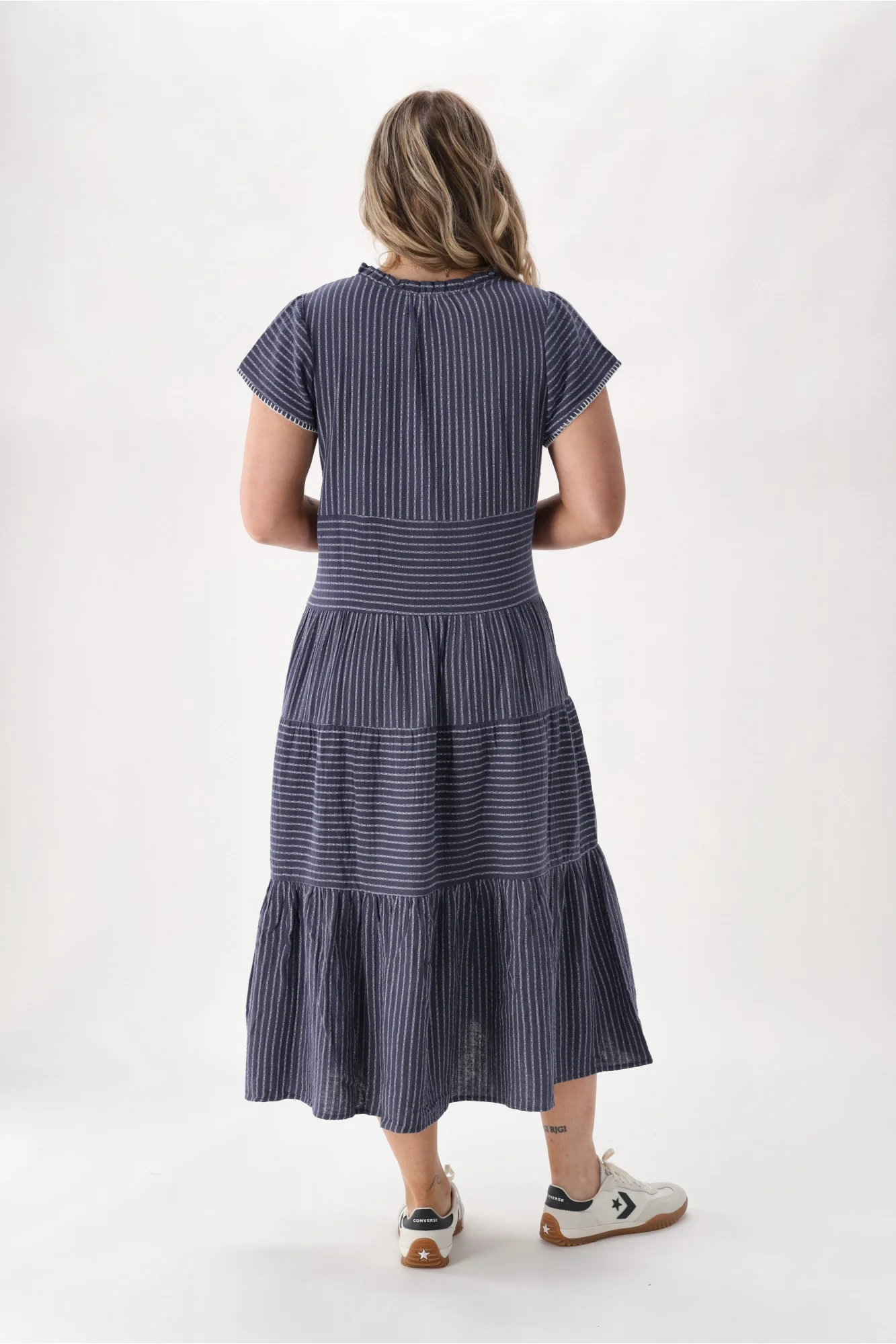 Sunday Boho Josie Dress Navy Stripe - Image 7