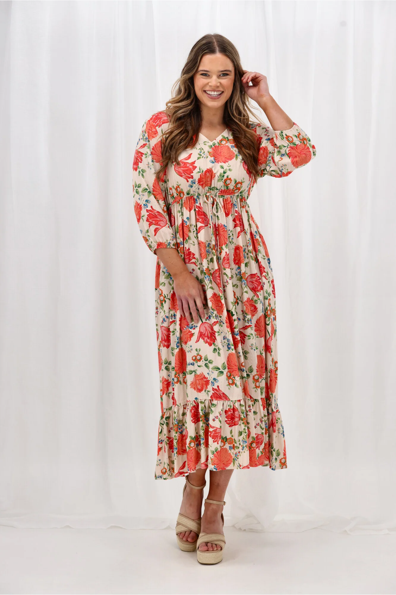 Sunday Boho Lia Dress Print Floral Metallic - Image 2