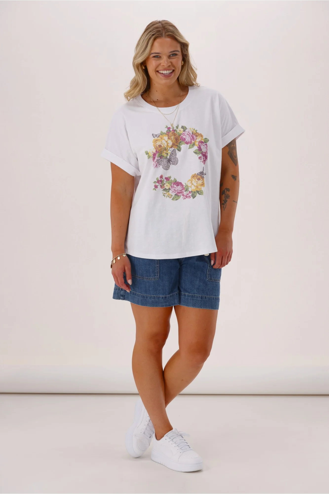 Sunday Boho Lily Tee White - Image 4