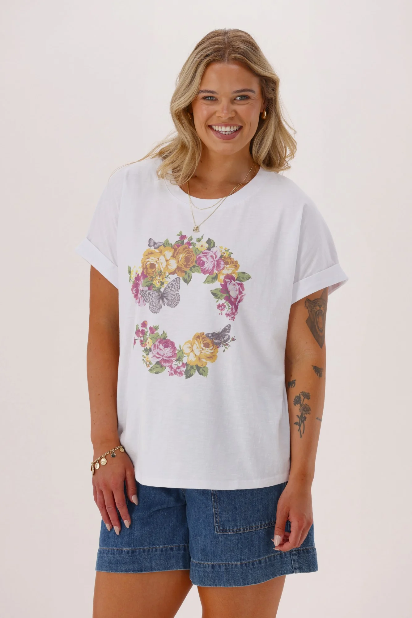 Sunday Boho Lily Tee White - Image 5