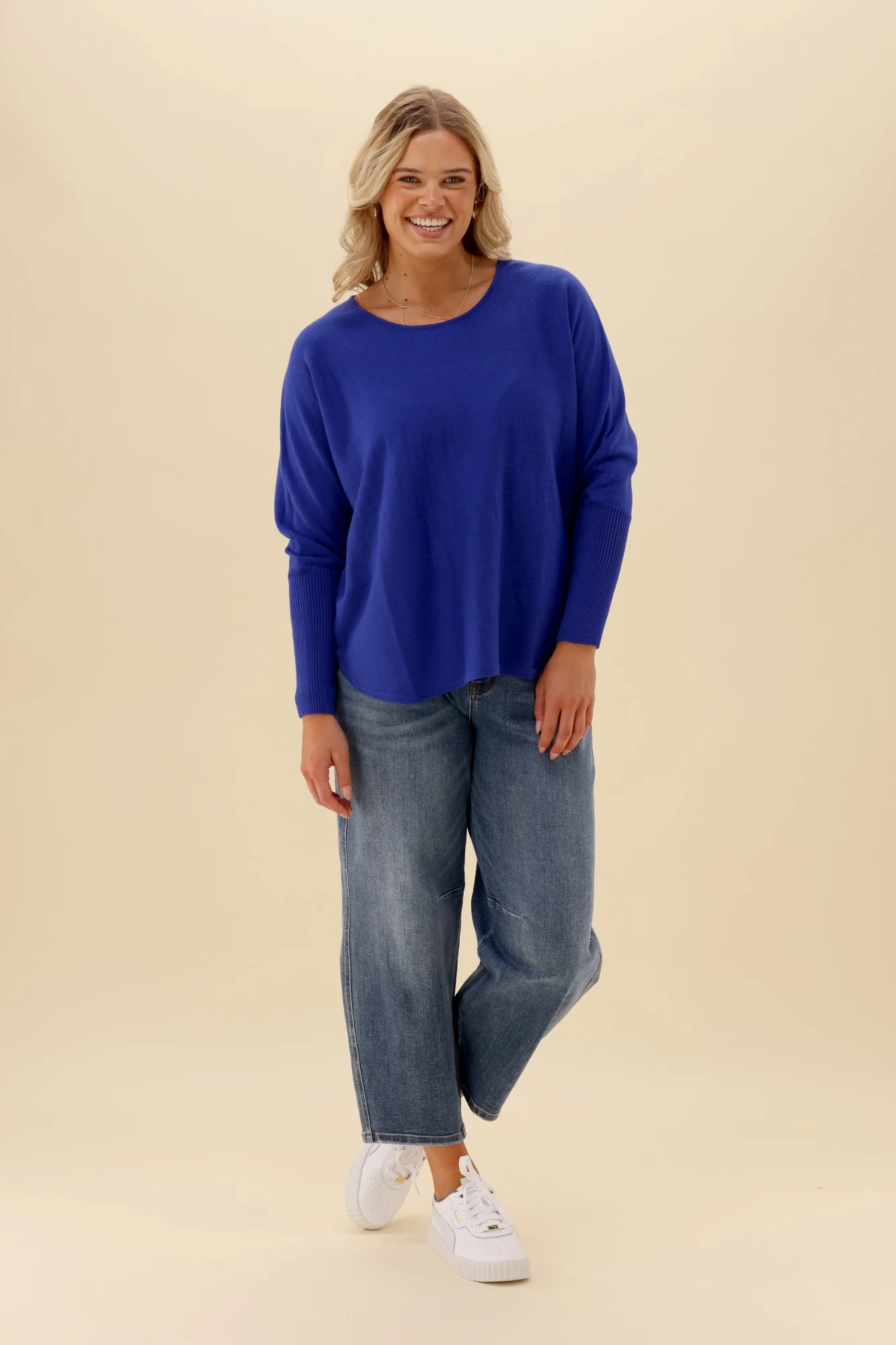 Sunday Boho Louis Knit Top Cobalt Blue - Image 3