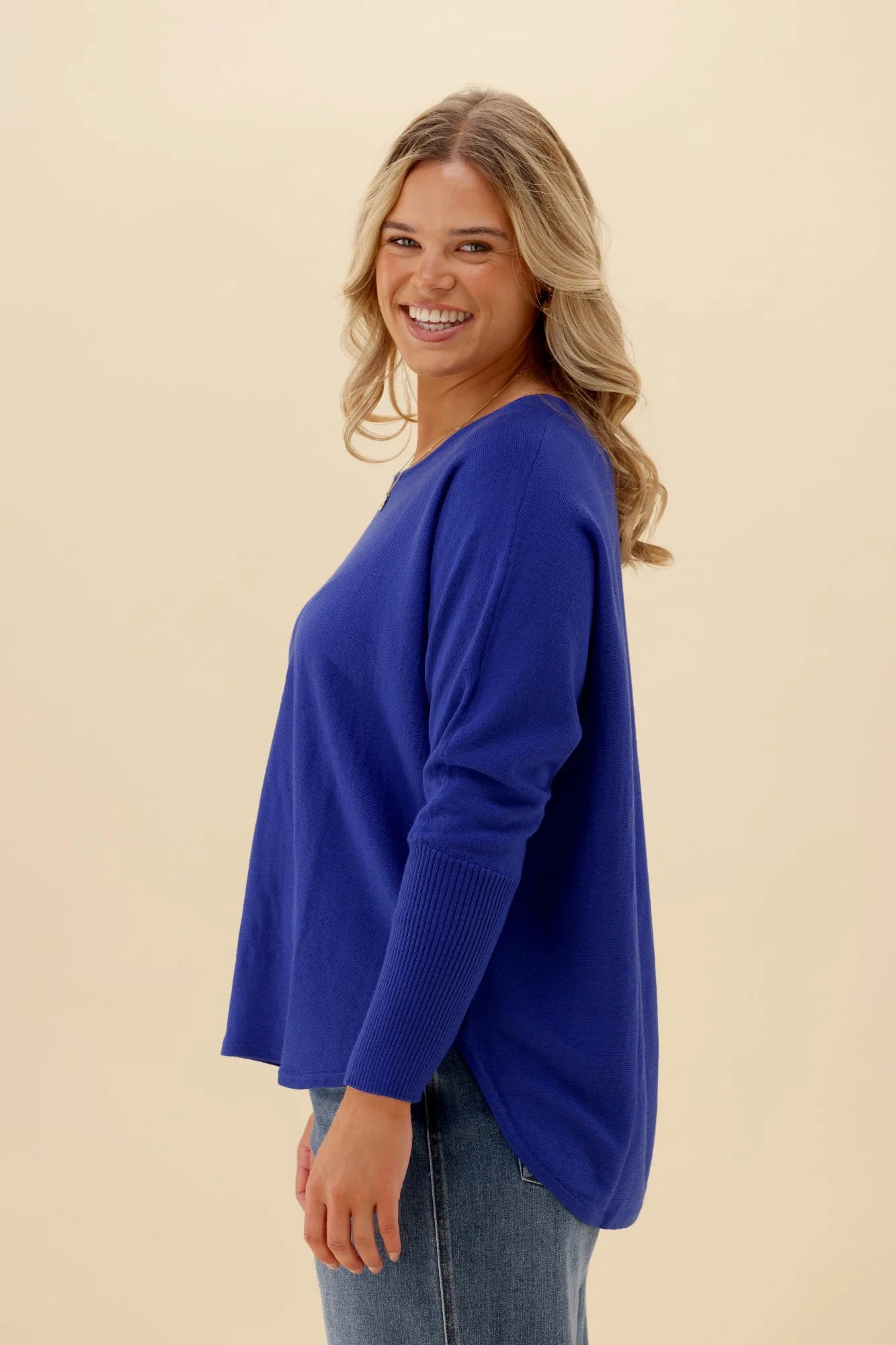 Sunday Boho Louis Knit Top Cobalt Blue - Image 5