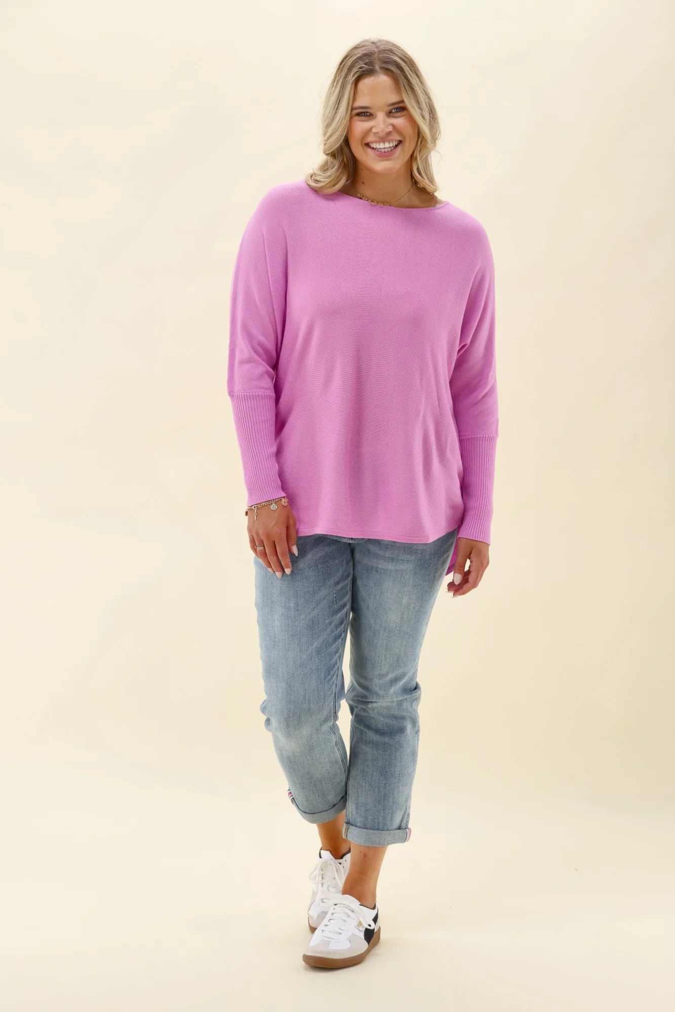 Sunday Boho Louis Knit Top Lilac Pink - Image 5