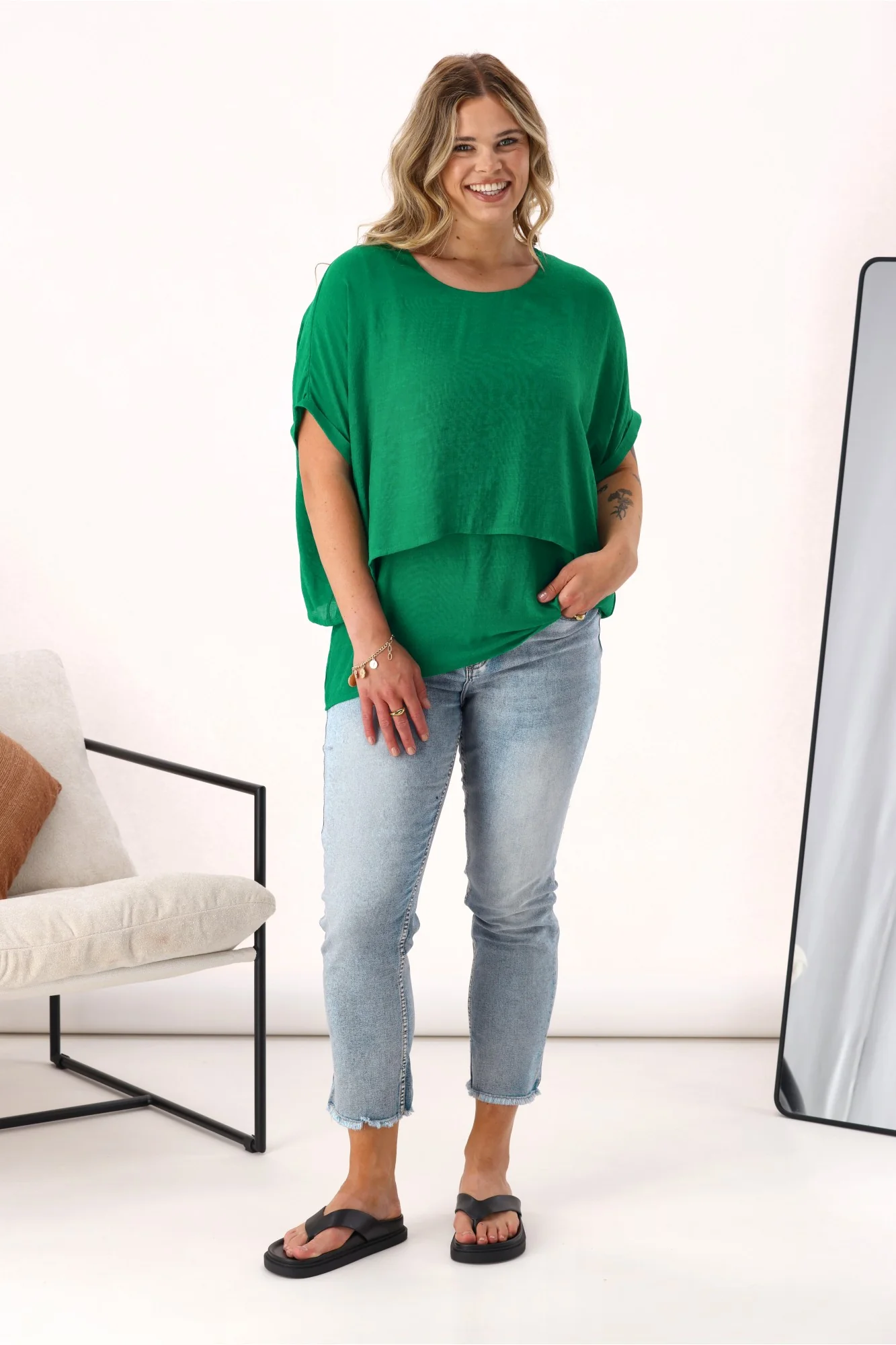 Sunday Boho Nova Layered Top Green - Image 3