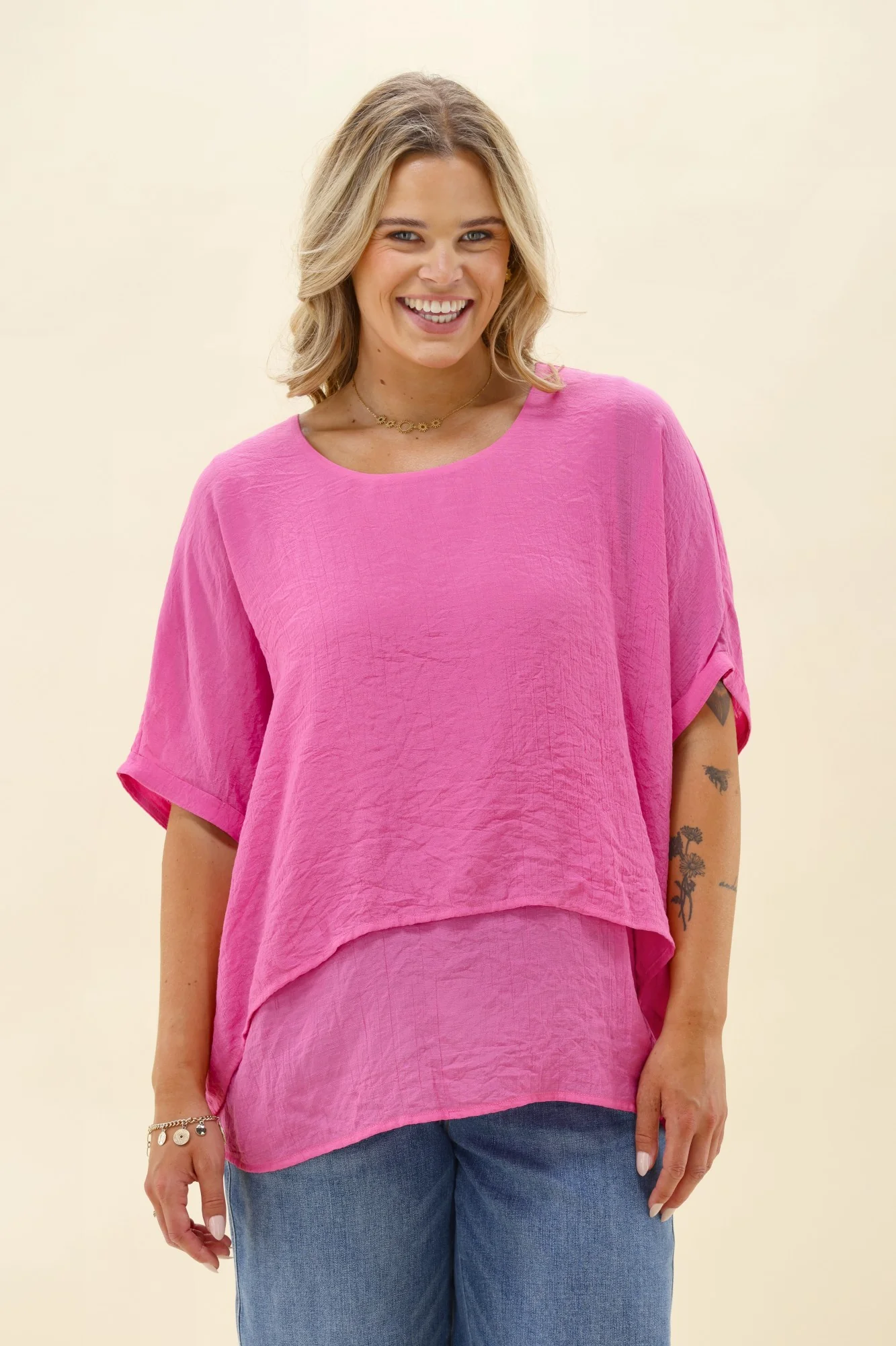 Sunday Boho Nova Layered Top Pink