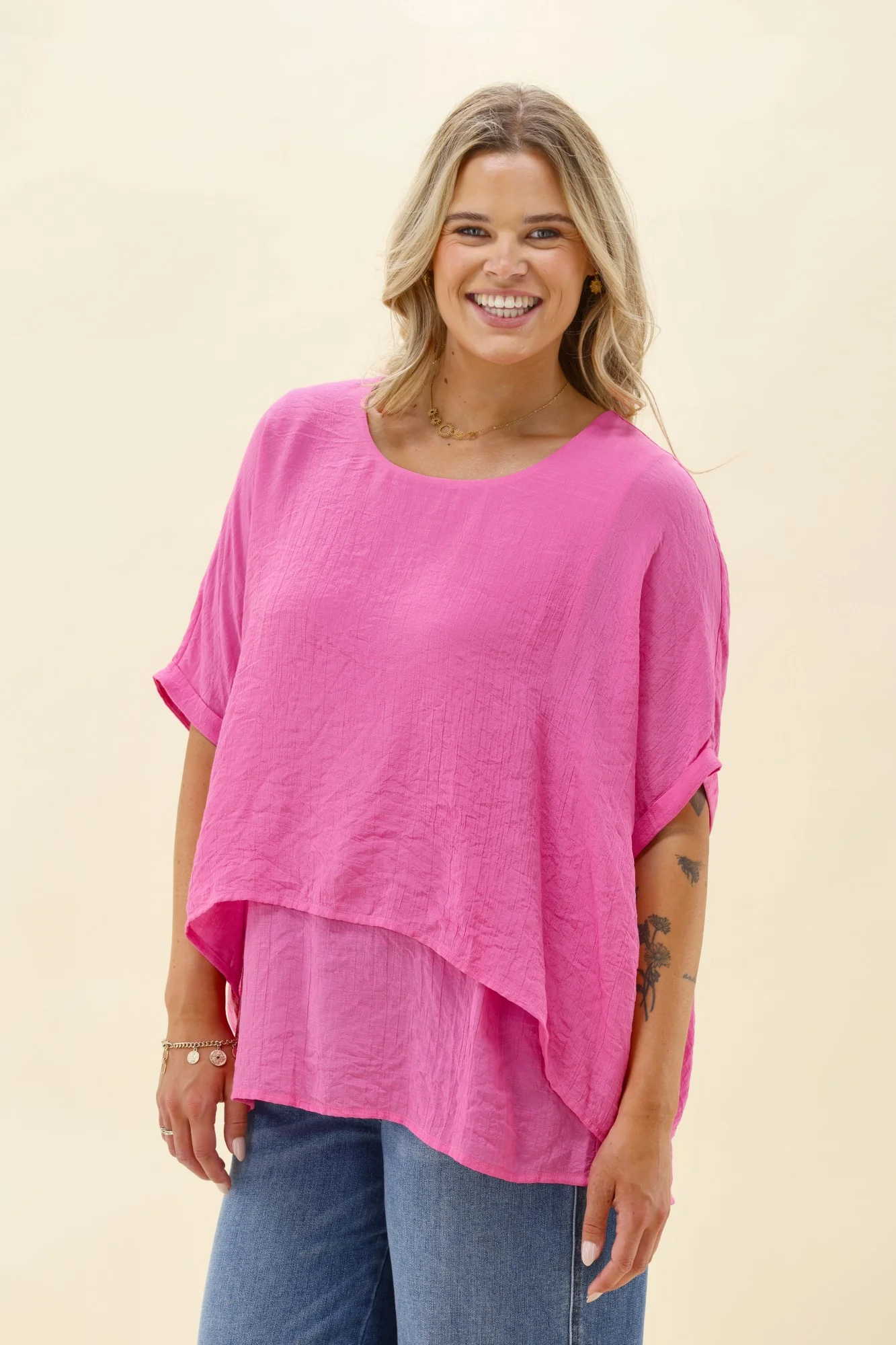 Sunday Boho Nova Layered Top Pink - Image 2