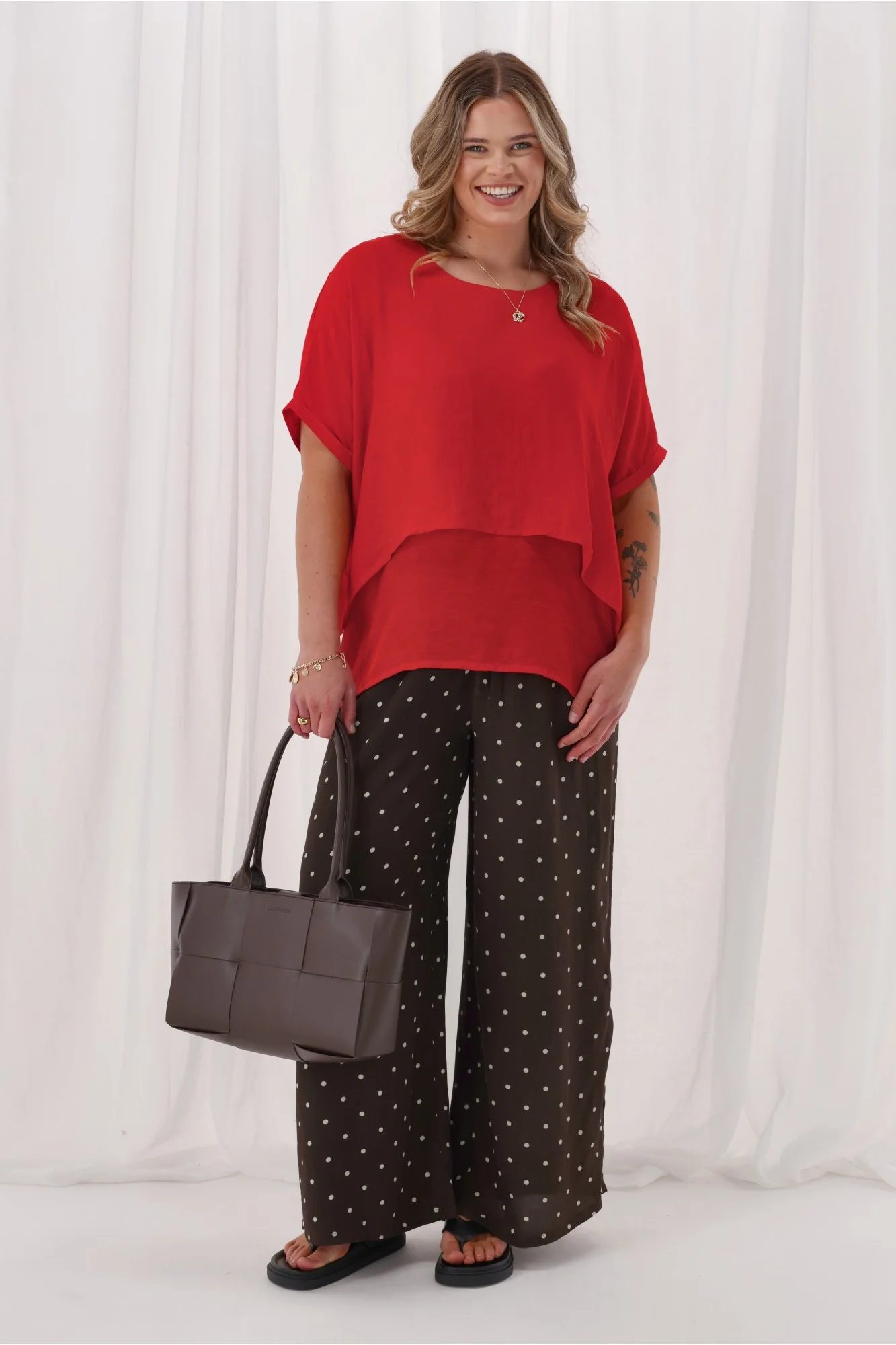 Sunday Boho Nova Layered Top Poppy Red - Image 6