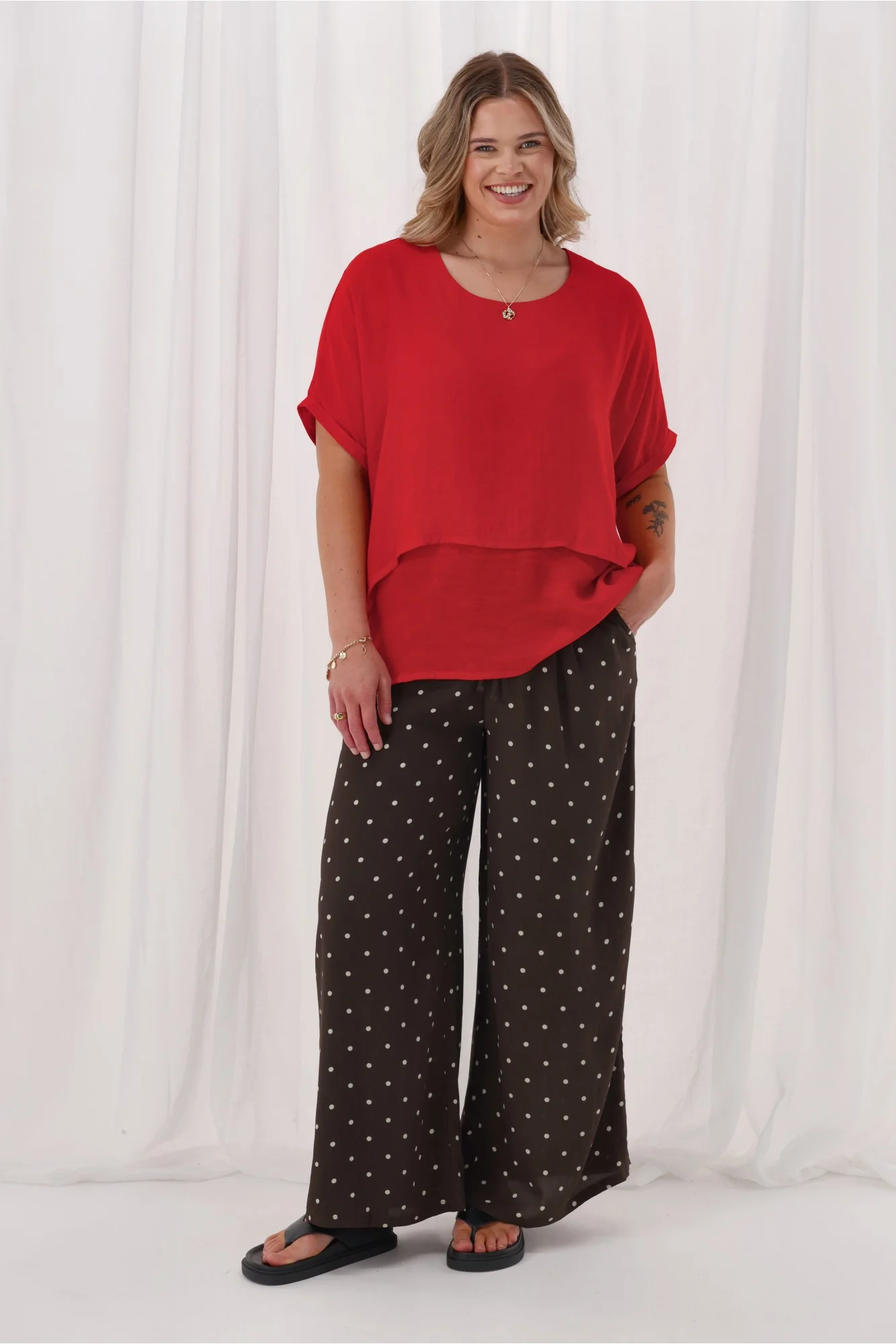 Sunday Boho Nova Layered Top Poppy Red - Image 8