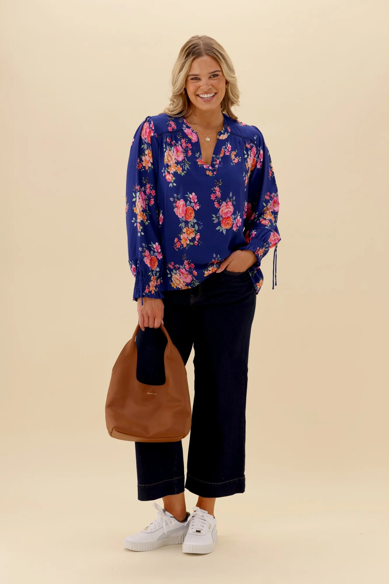 Sunday Boho Quintelle Top Paisley Print Blue - Image 3