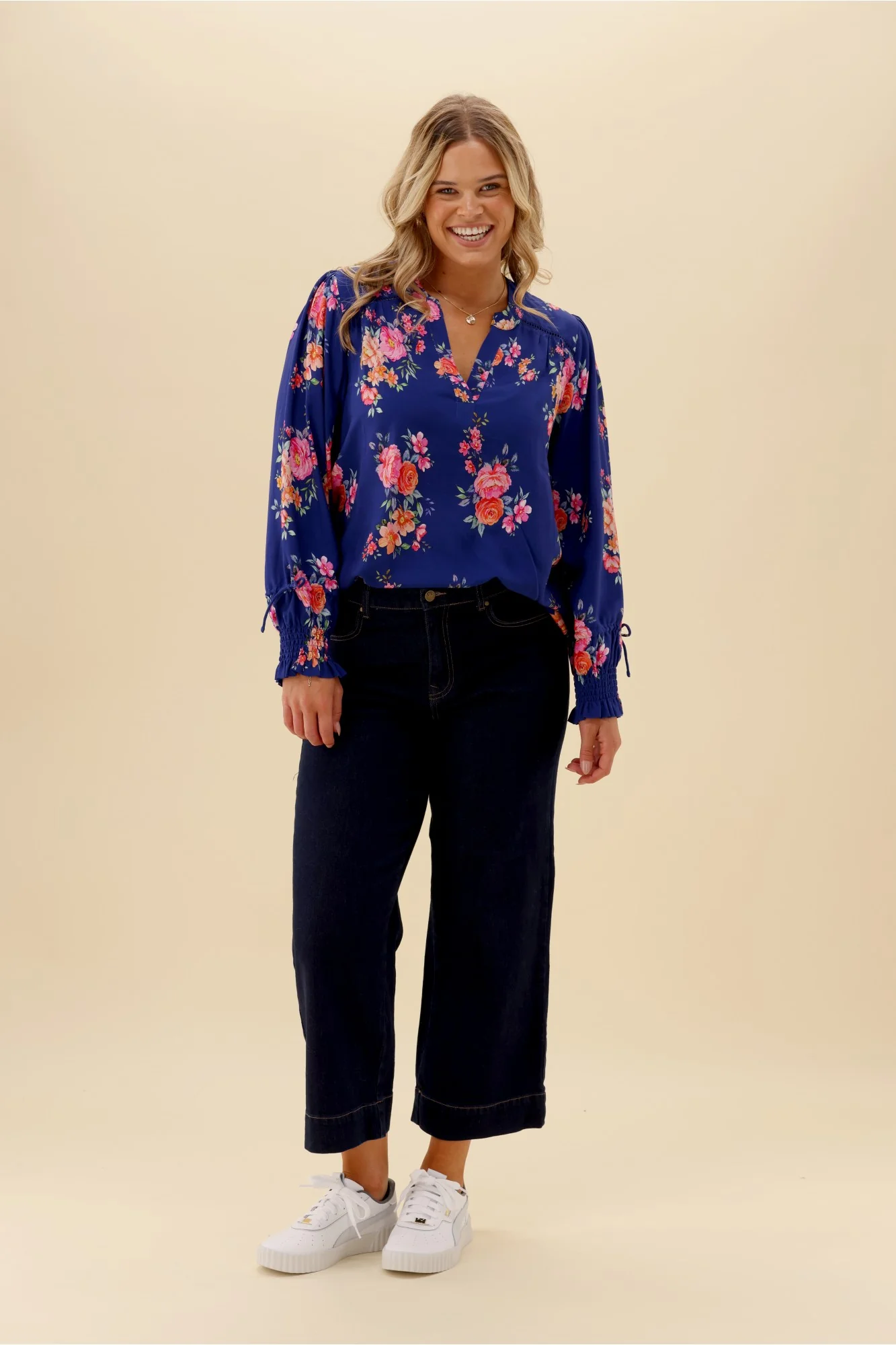 Sunday Boho Quintelle Top Paisley Print Blue - Image 5