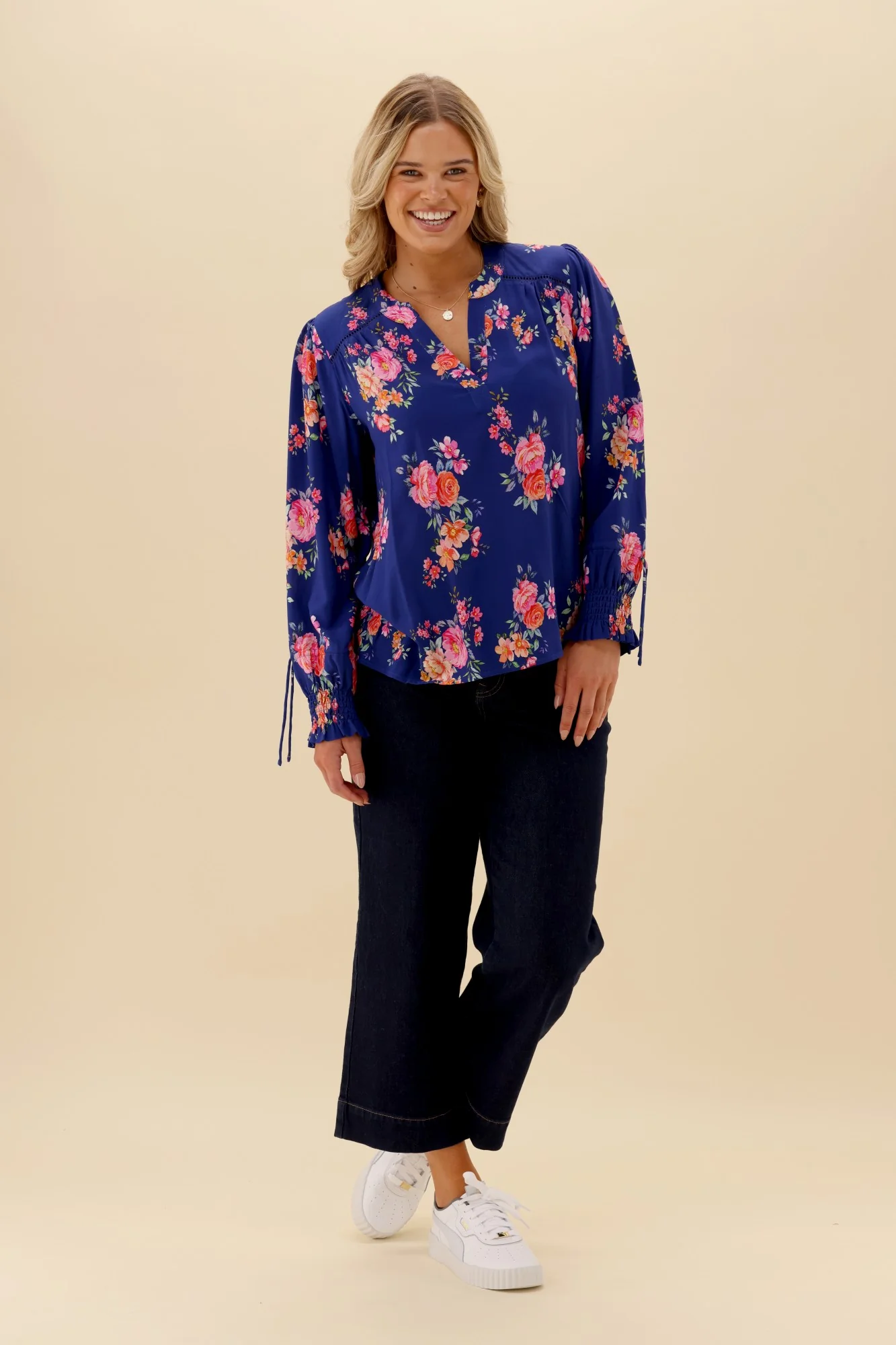Sunday Boho Quintelle Top Paisley Print Blue - Image 7