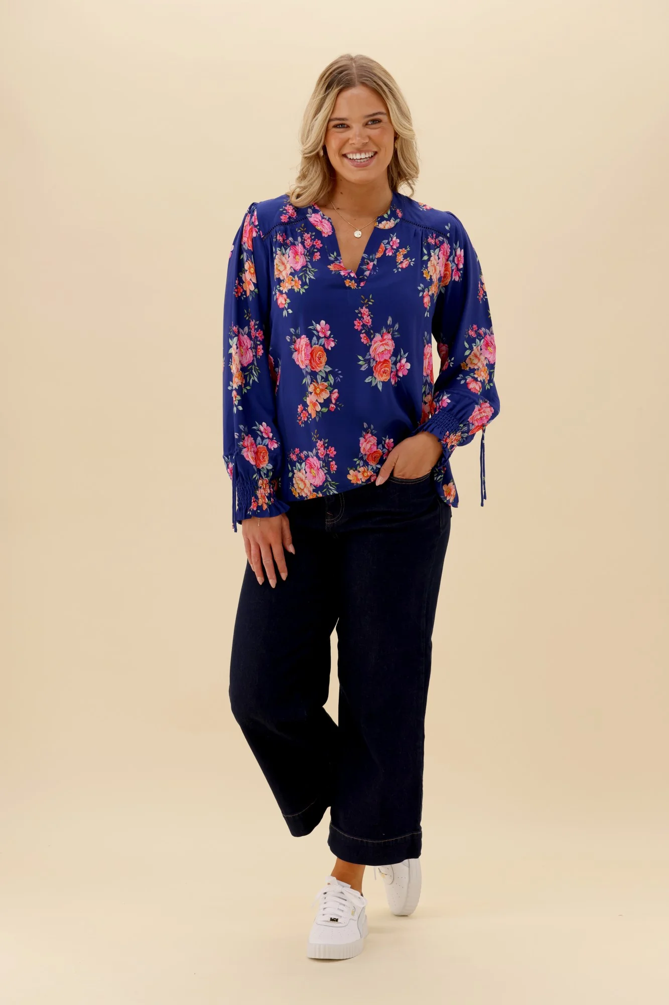 Sunday Boho Quintelle Top Paisley Print Blue - Image 8