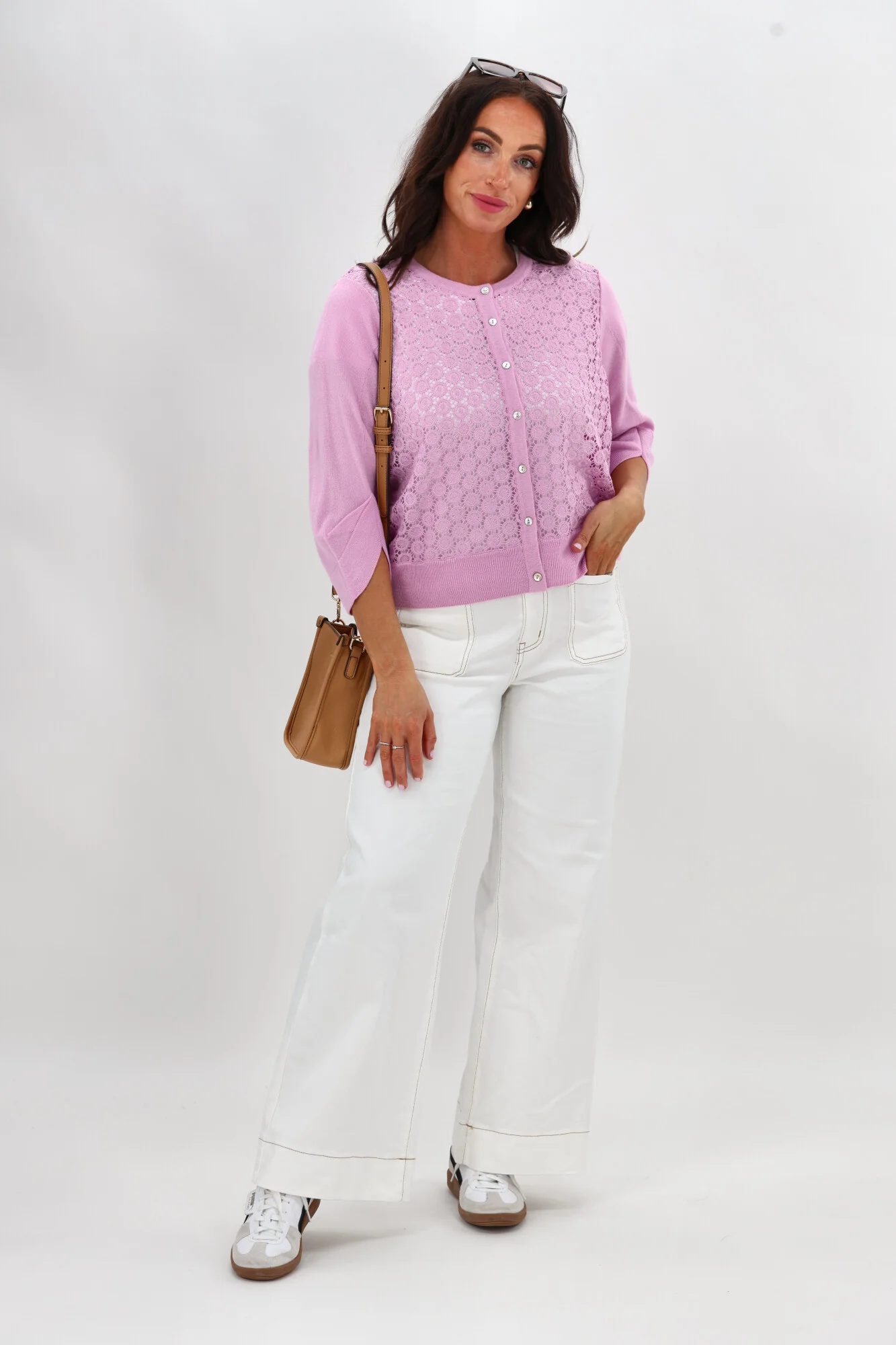 Sunday Boho Salma Lace Cardigan Pink - Image 2