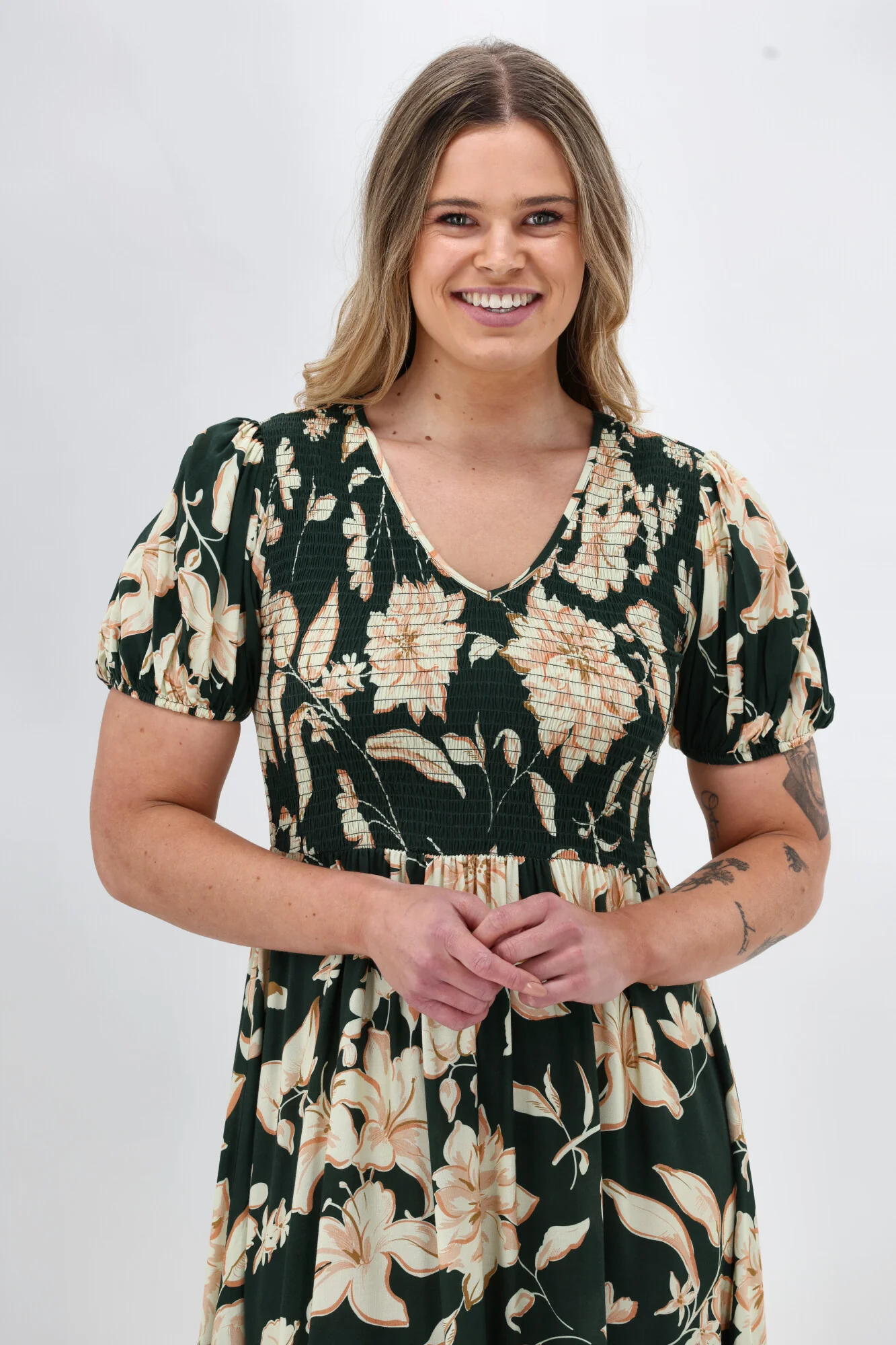 Sunday Boho Samara Dress Green Floral - Image 2