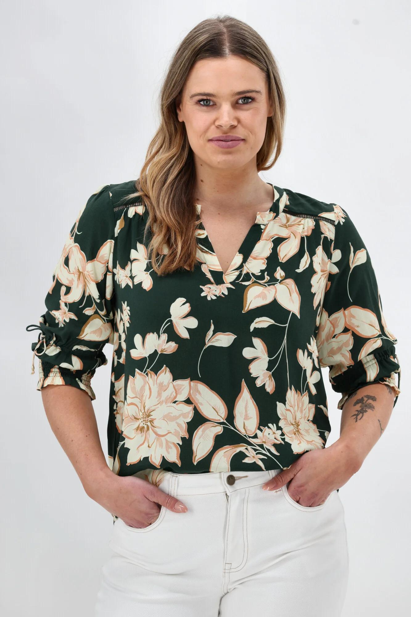 Sunday Boho Samara Top Green Floral - Image 2
