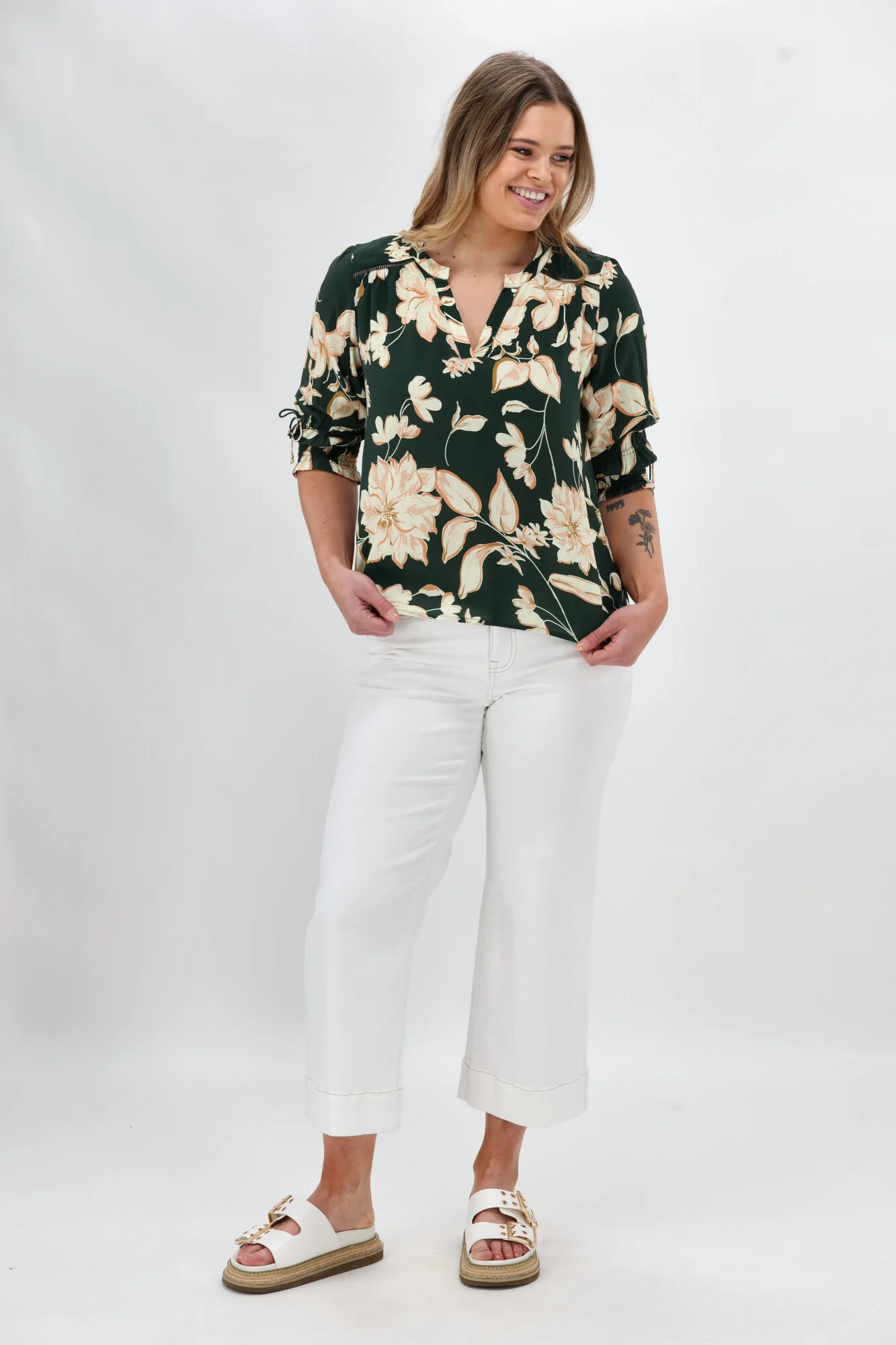 Sunday Boho Samara Top Green Floral - Image 4