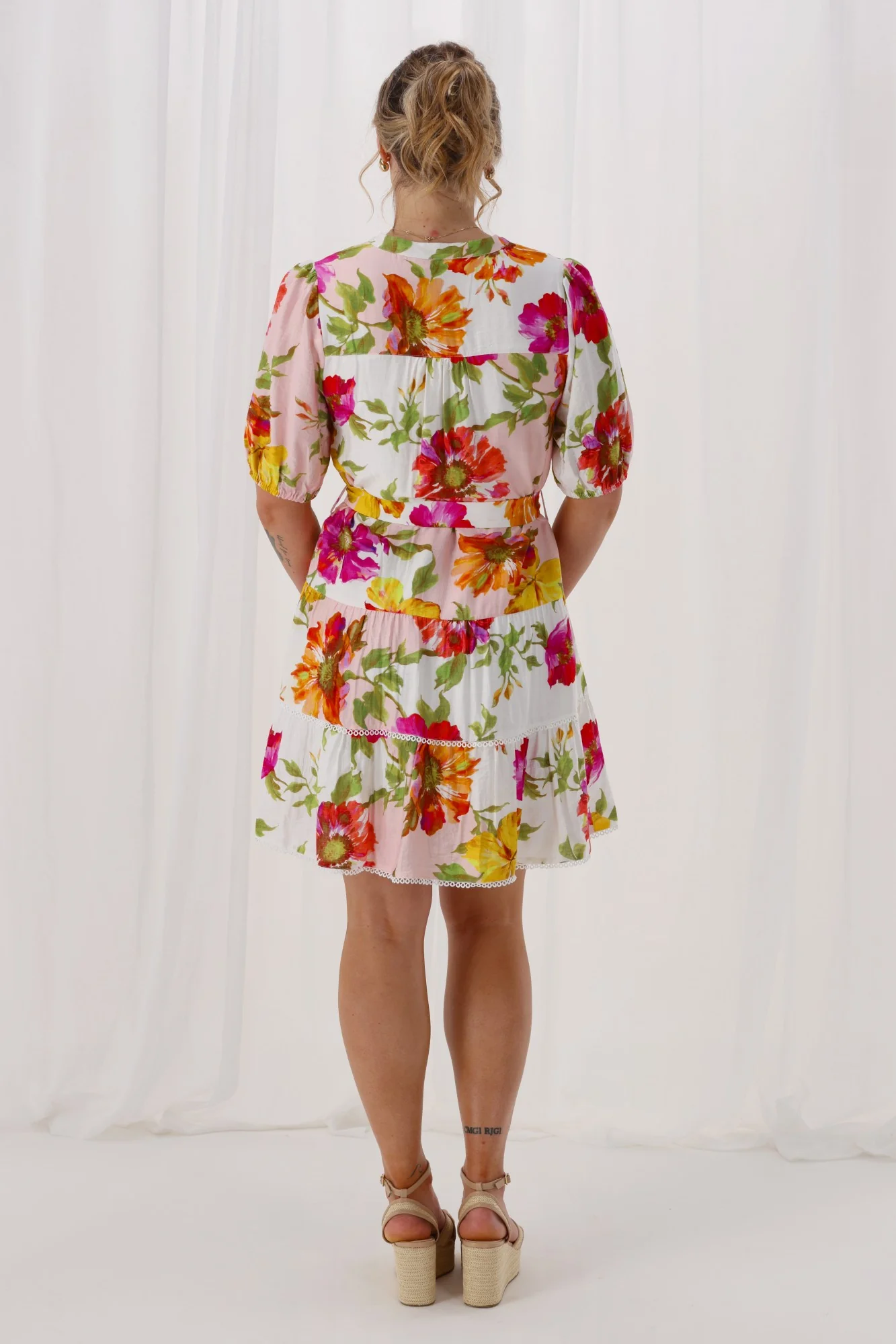 Sunday Boho St Tropez Floral Dress White - Image 8