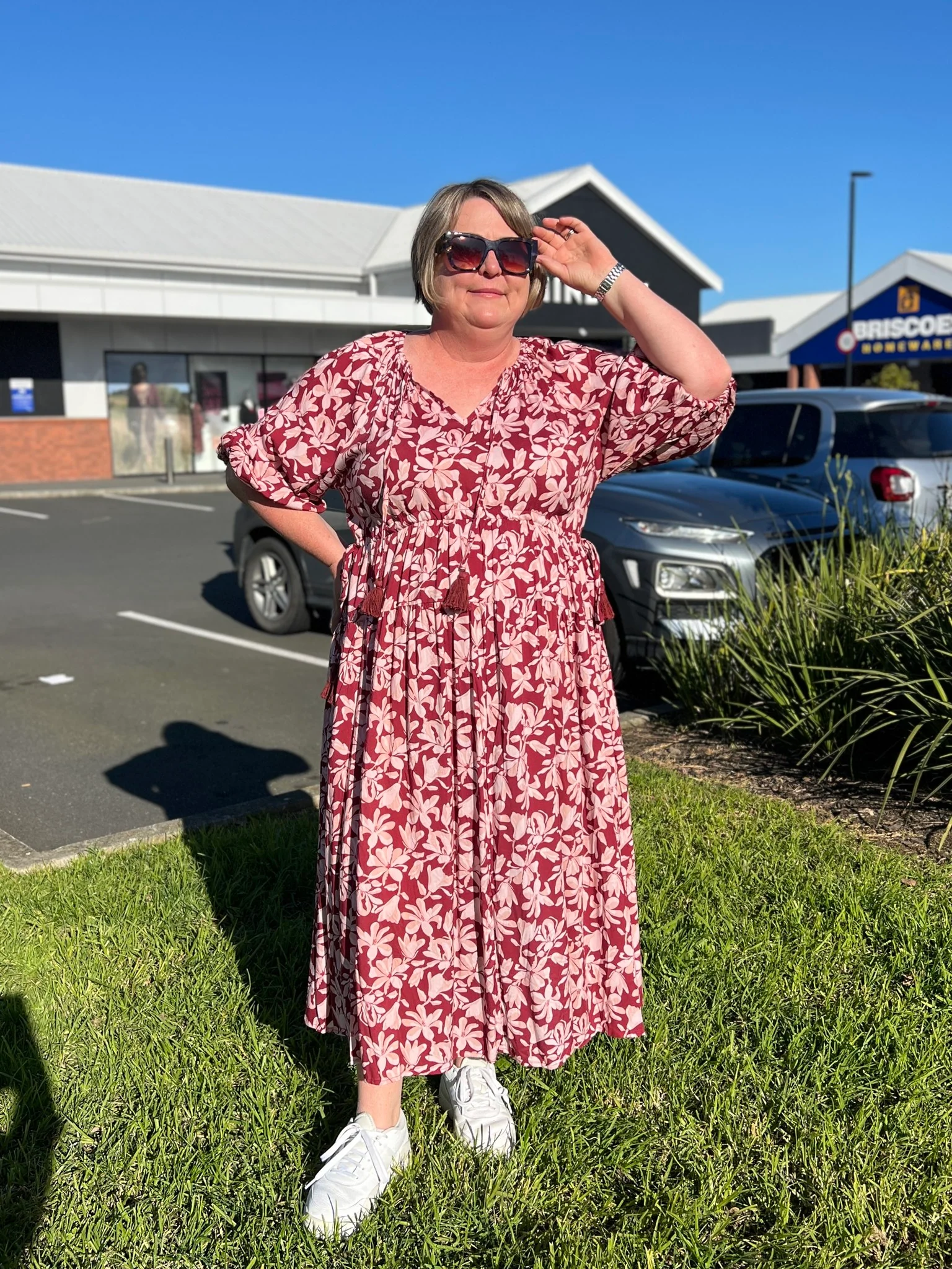 Sunday Boho Susan Midi Dress Merlot Floral - Image 2