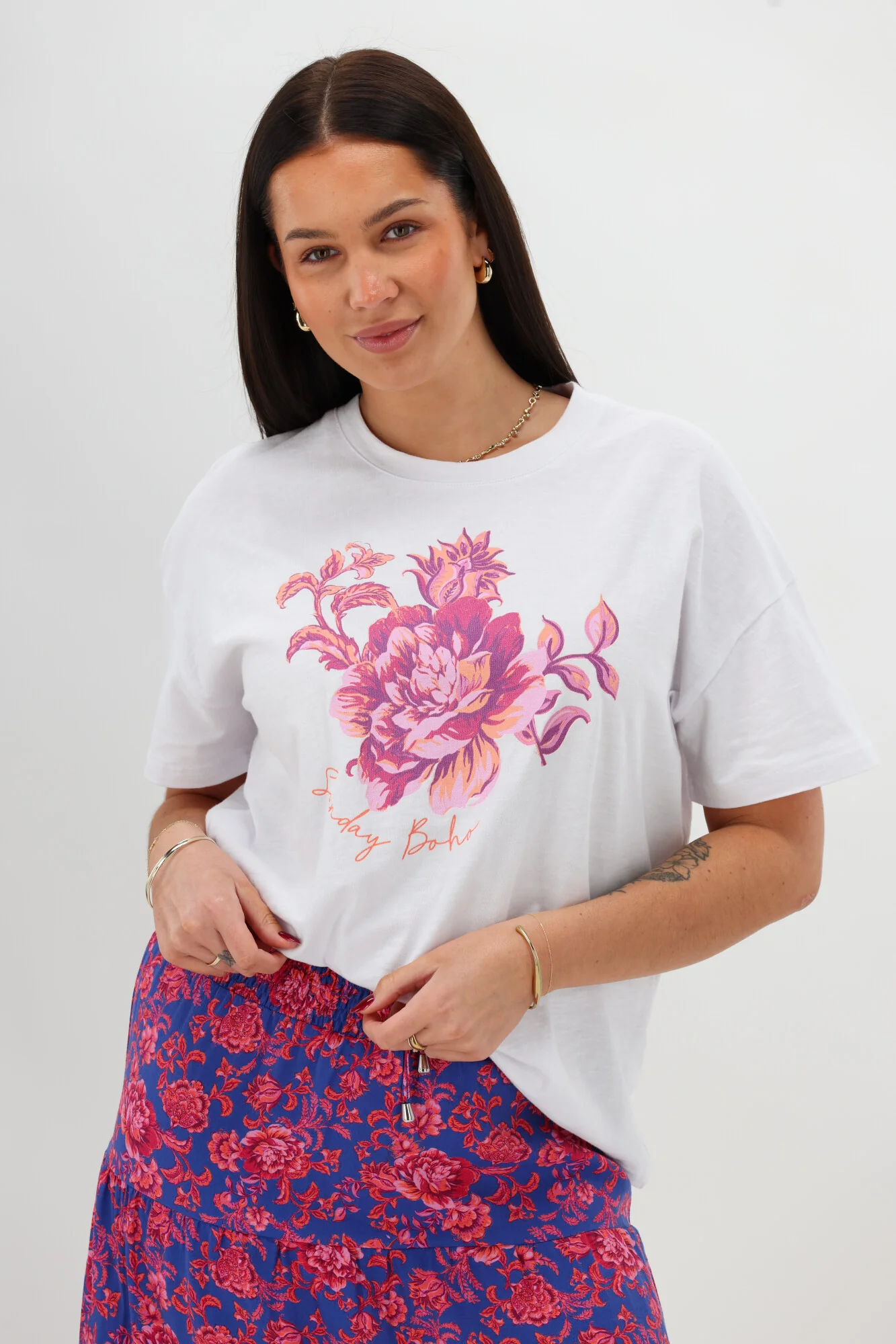 Sunday Boho Tarsia Tee White - Image 10