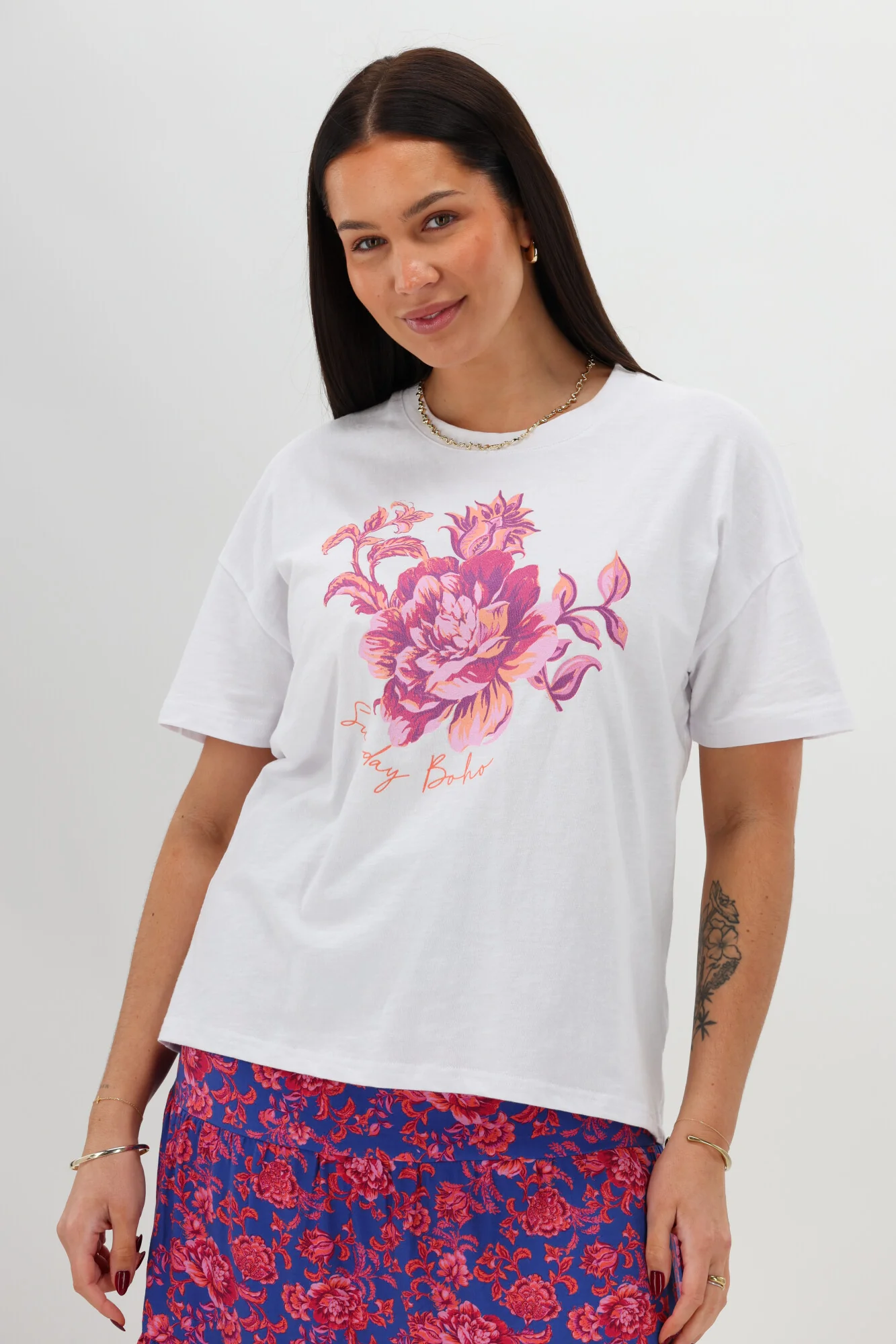 Sunday Boho Tarsia Tee White - Image 4