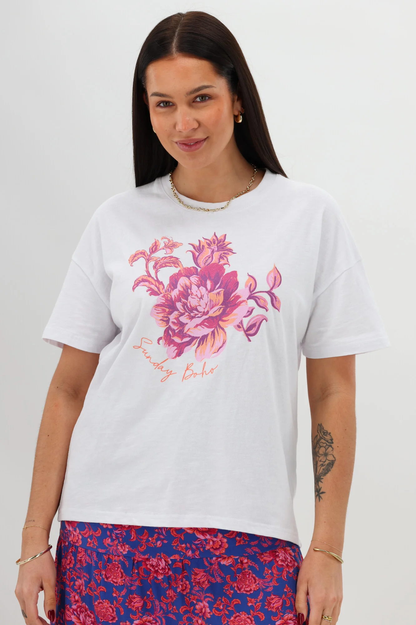 Sunday Boho Tarsia Tee White - Image 5